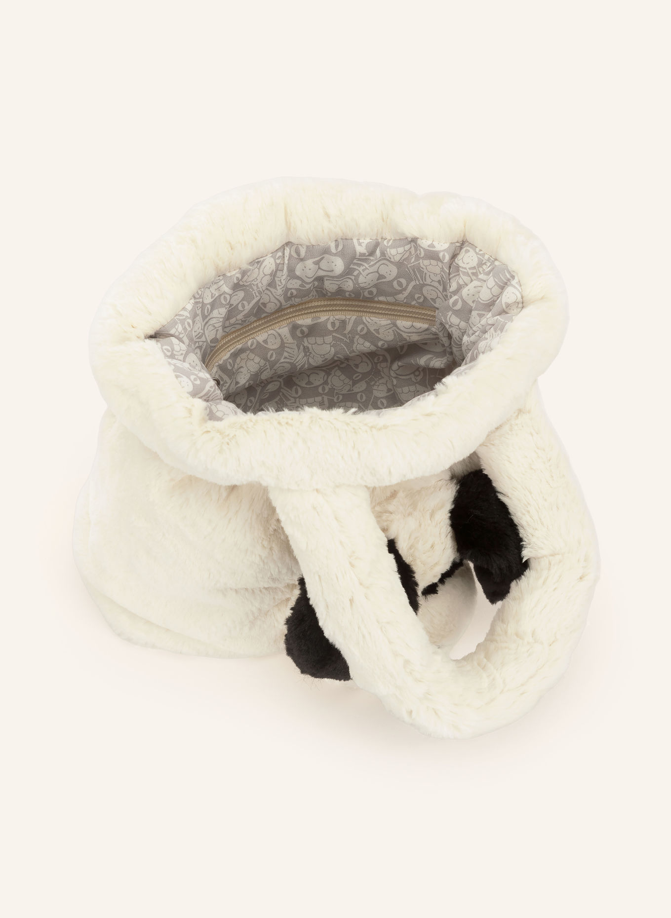 Jellycat Handtas RUFFERTY PUPPY: ECRU / ZWART
