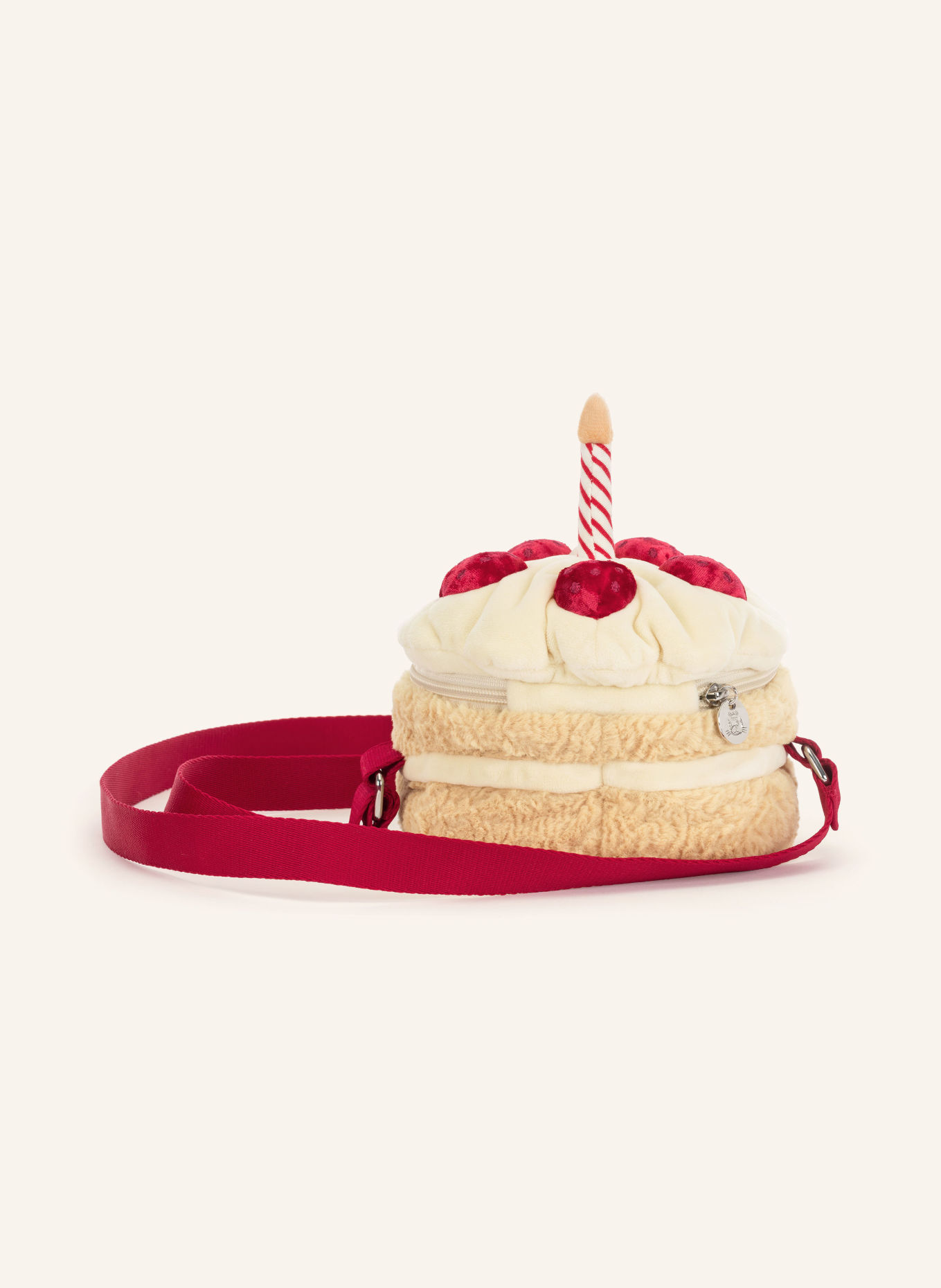 Jellycat Listonoszka AMUSEABLES BIRTHDAY CAKE: JASNOBRĄZOWY / KREMOWY / FUKSJA