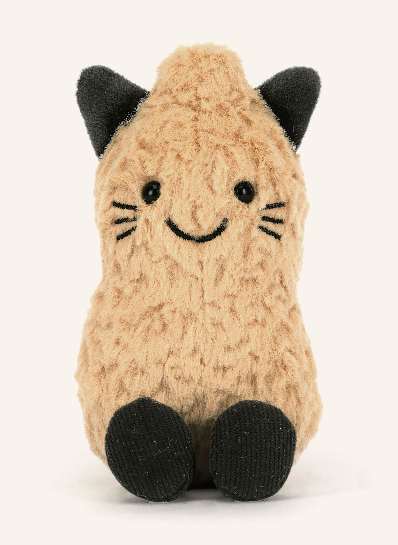 Jellycat Pluche speelgoed AMUSEABLES PEANUT CAT OUTFIT: LICHTBRUIN / ZWART