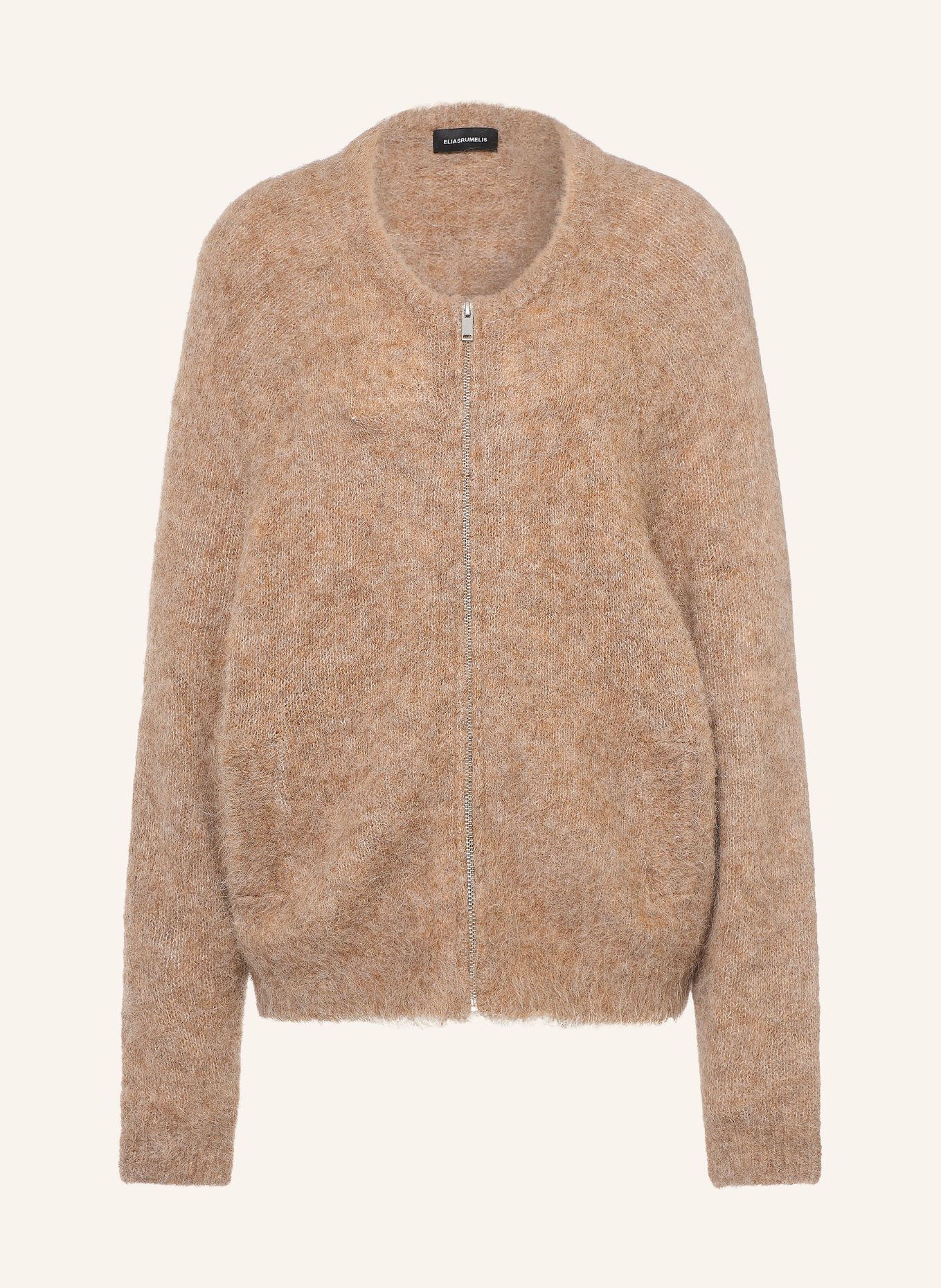 ELIAS RUMELIS DAMONA-vest met alpaca: LICHTBRUIN
