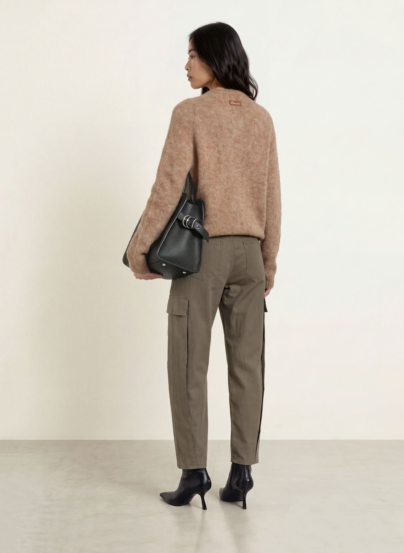 ELIAS RUMELIS DAMONA-vest met alpaca: LICHTBRUIN