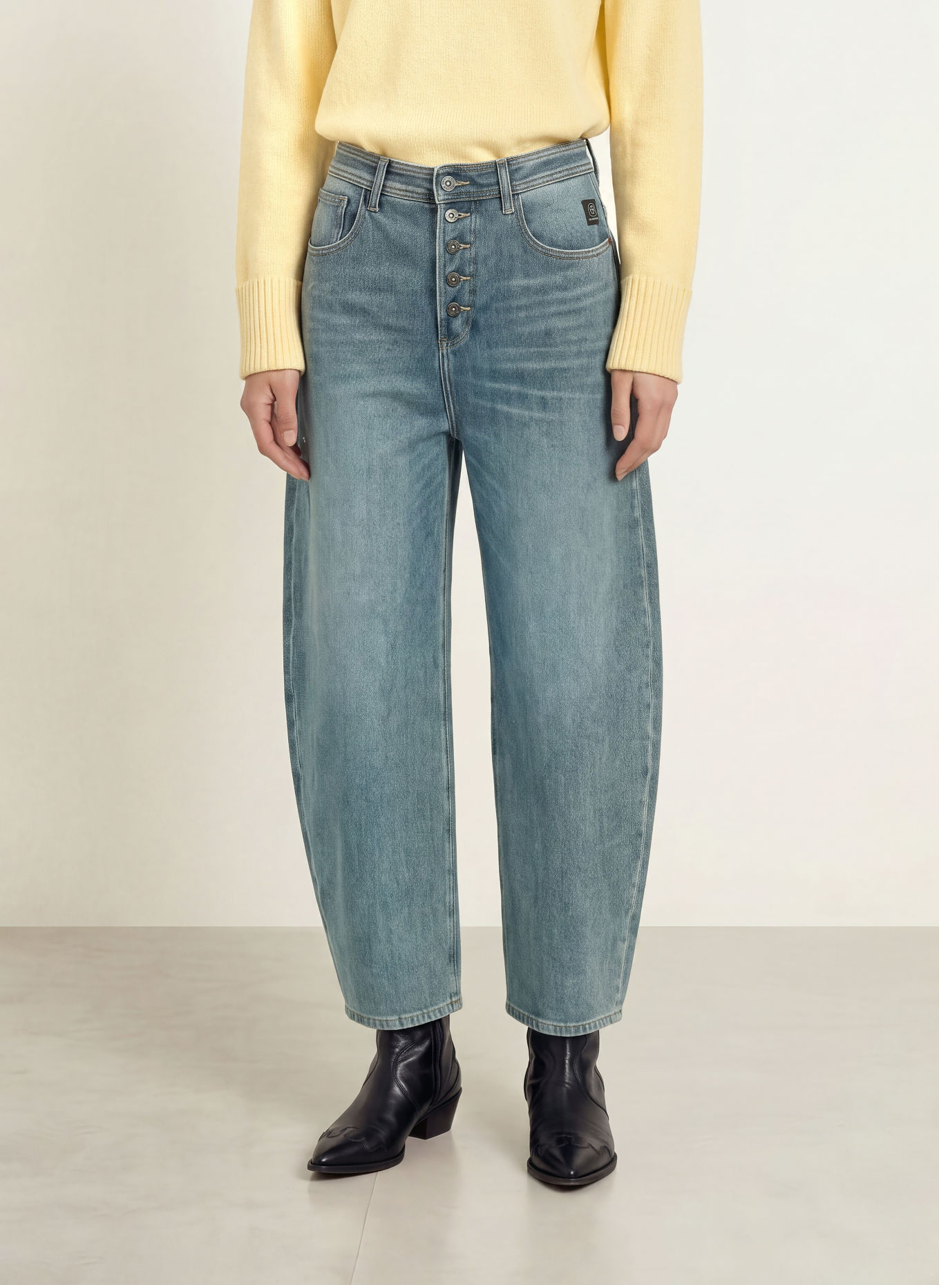 ELIAS RUMELIS Jeansy typu barrel DORO: 1161 sky grey blue