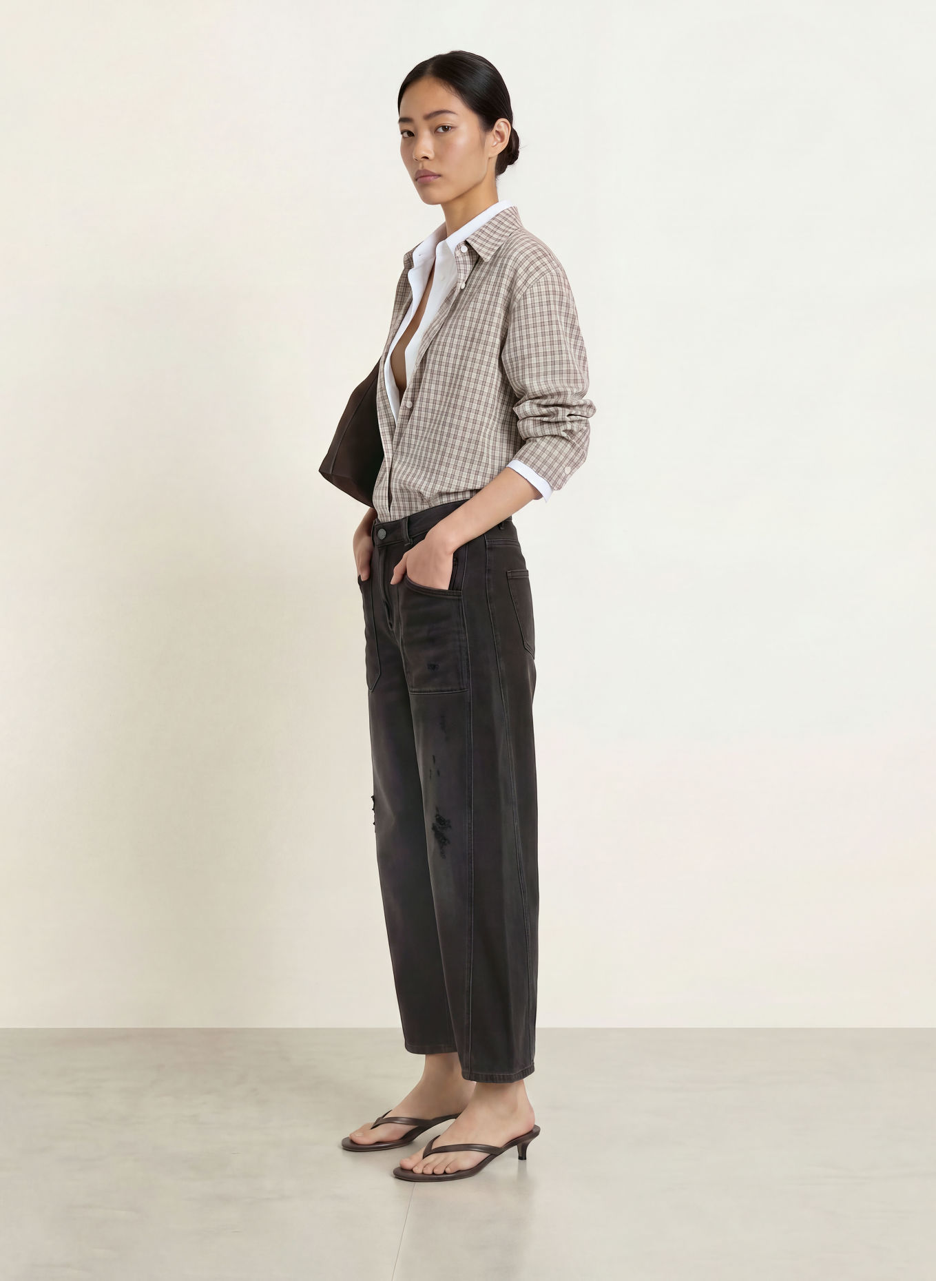 ELIAS RUMELIS Barrel-leg jeans ISABELLA: 1177 ebony black wash