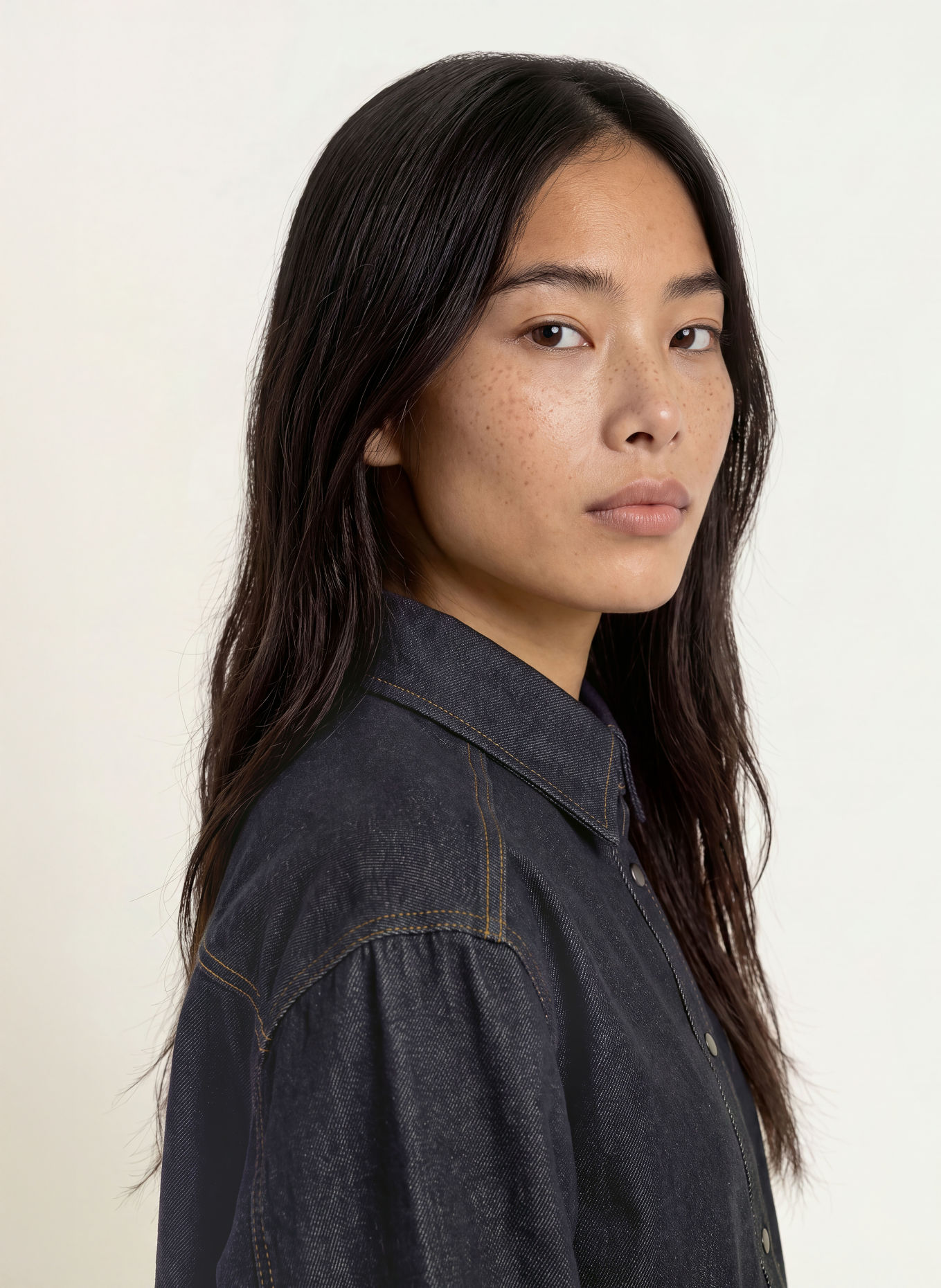 ELIAS RUMELIS Denimblouse AURELA: DONKERBLAUW