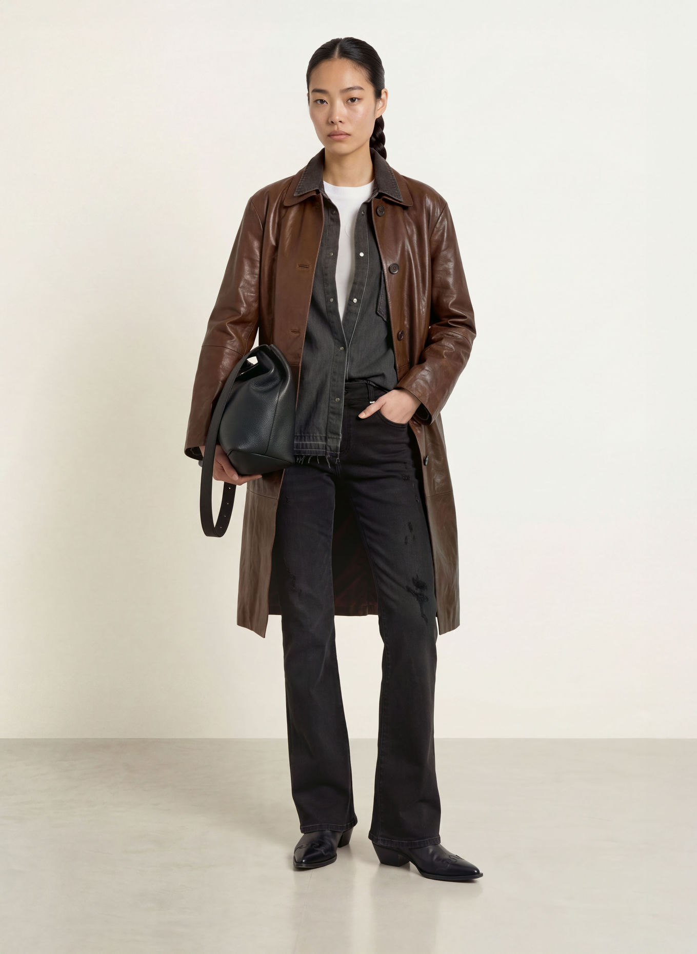ELIAS RUMELIS MINA Bootcut jeans: 1177 ebony black wash