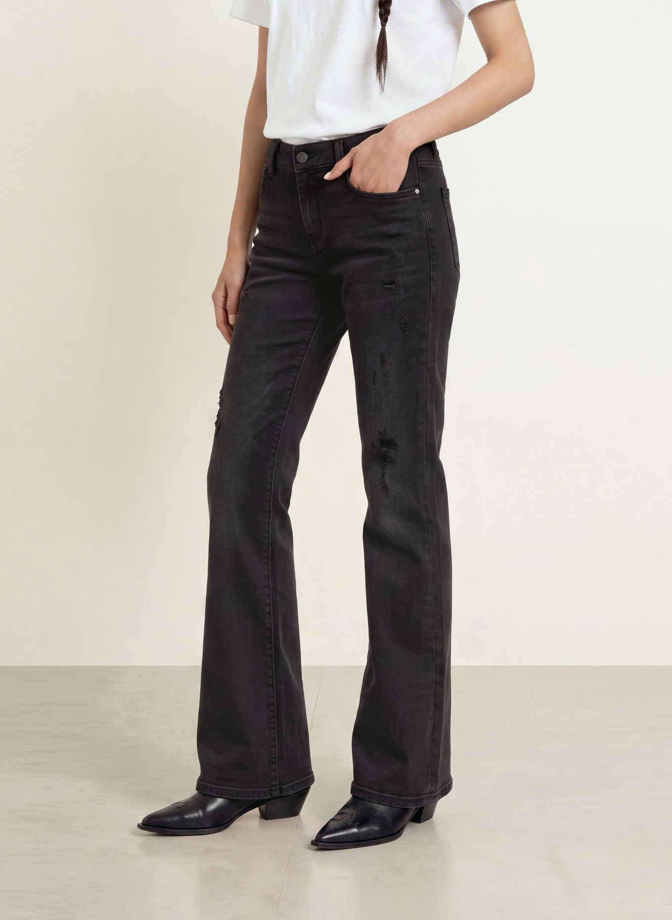 ELIAS RUMELIS MINA Bootcut jeans: 1177 ebony black wash