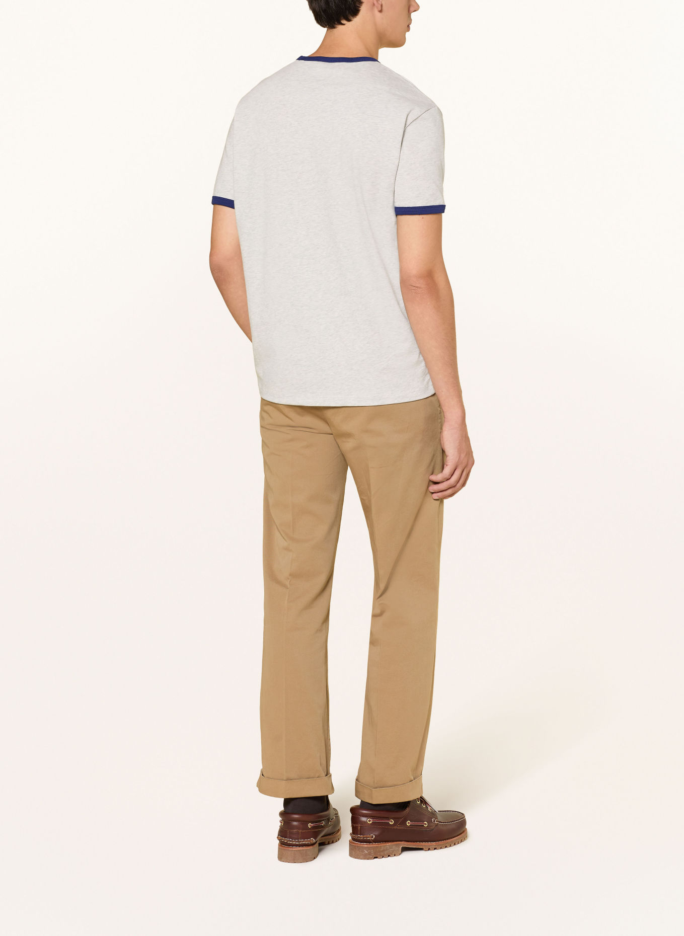 GANT T-shirt: LIGHT GRAY / DARK BLUE