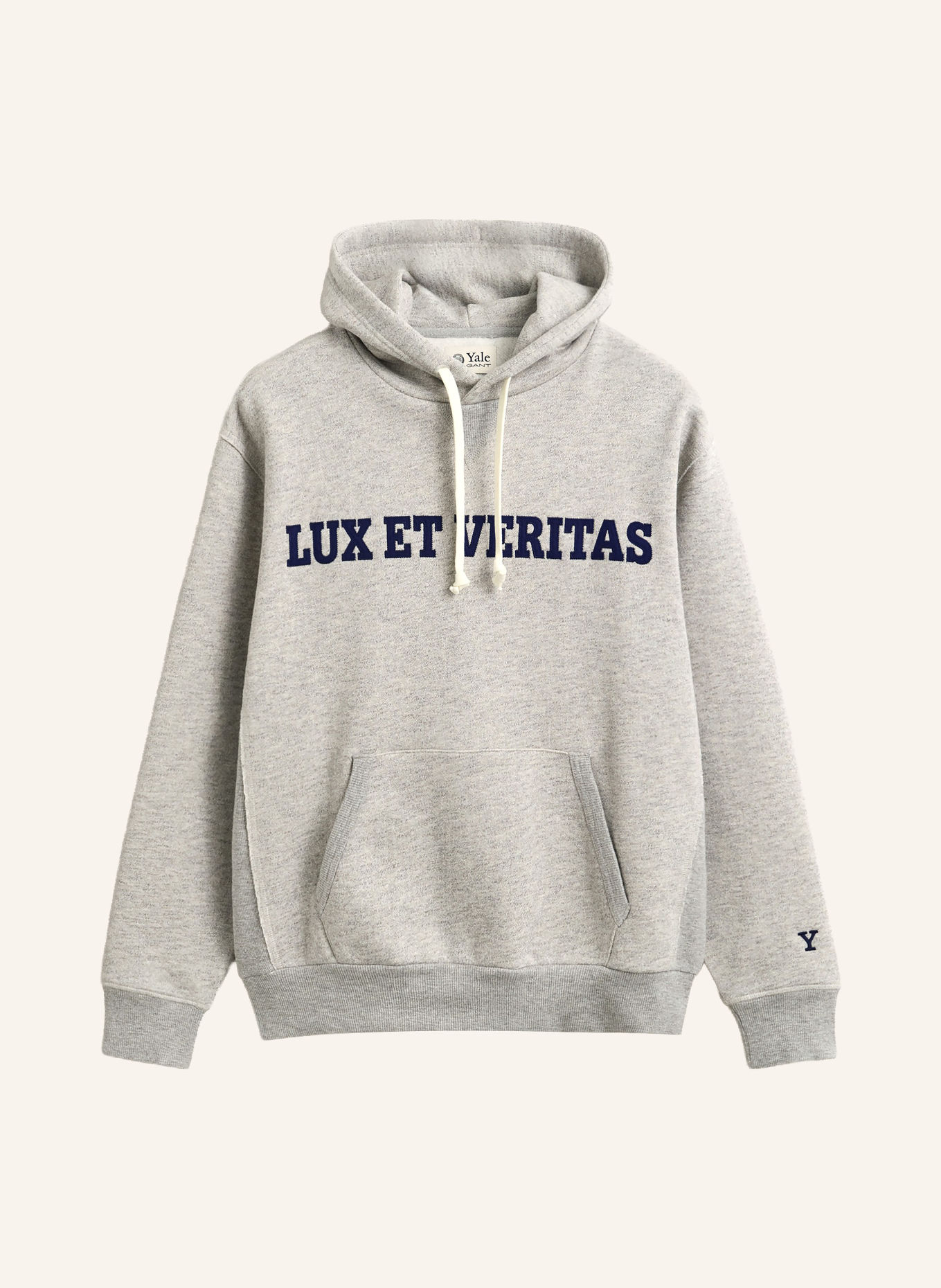 GANT Hoodie: LIGHT GRAY / DARK BLUE