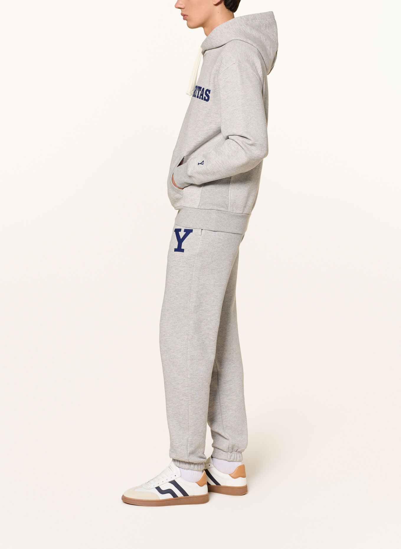 GANT Hoodie: LIGHT GRAY / DARK BLUE