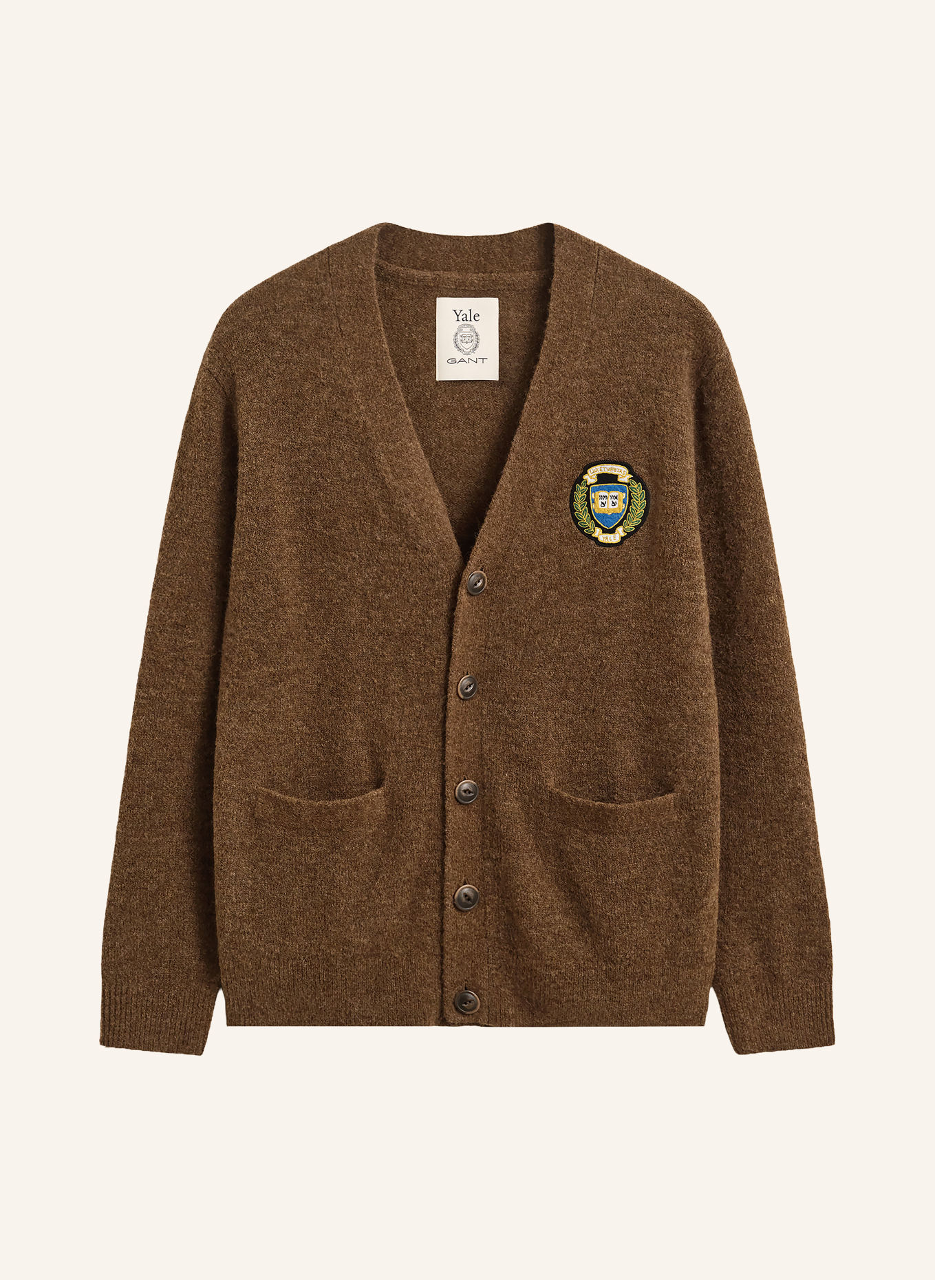 GANT Cardigan with alpaca: BROWN / GREEN / BLUE
