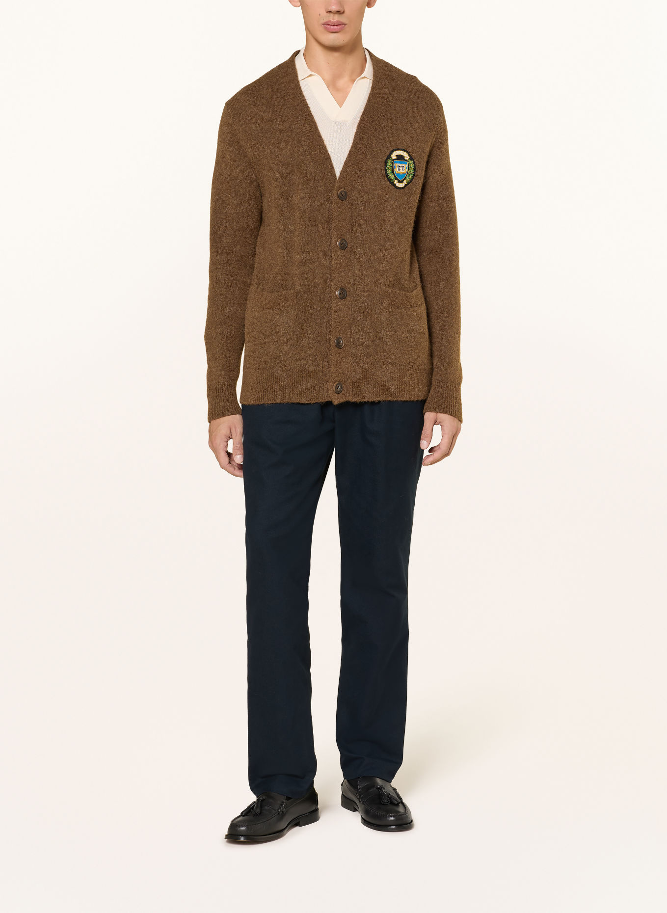 GANT Cardigan with alpaca: BROWN / GREEN / BLUE