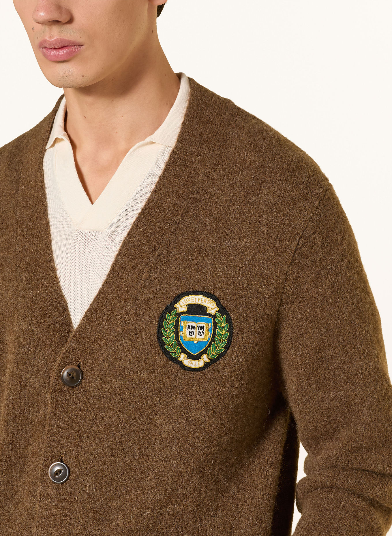 GANT Cardigan with alpaca: BROWN / GREEN / BLUE