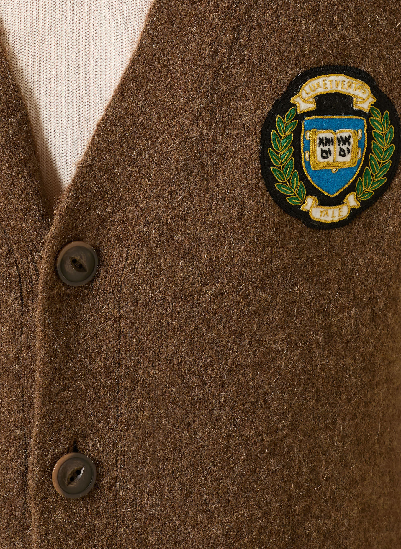 GANT Cardigan with alpaca: BROWN / GREEN / BLUE