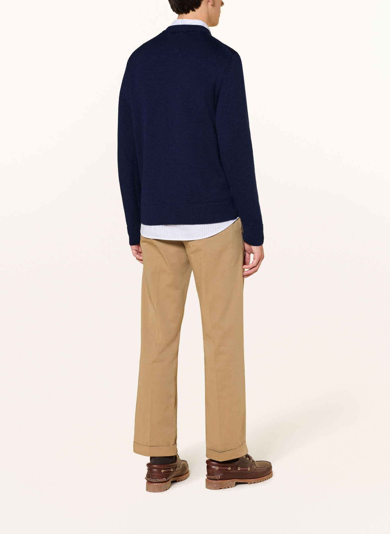 GANT Merino wool sweaters: DARK BLUE / ECRU