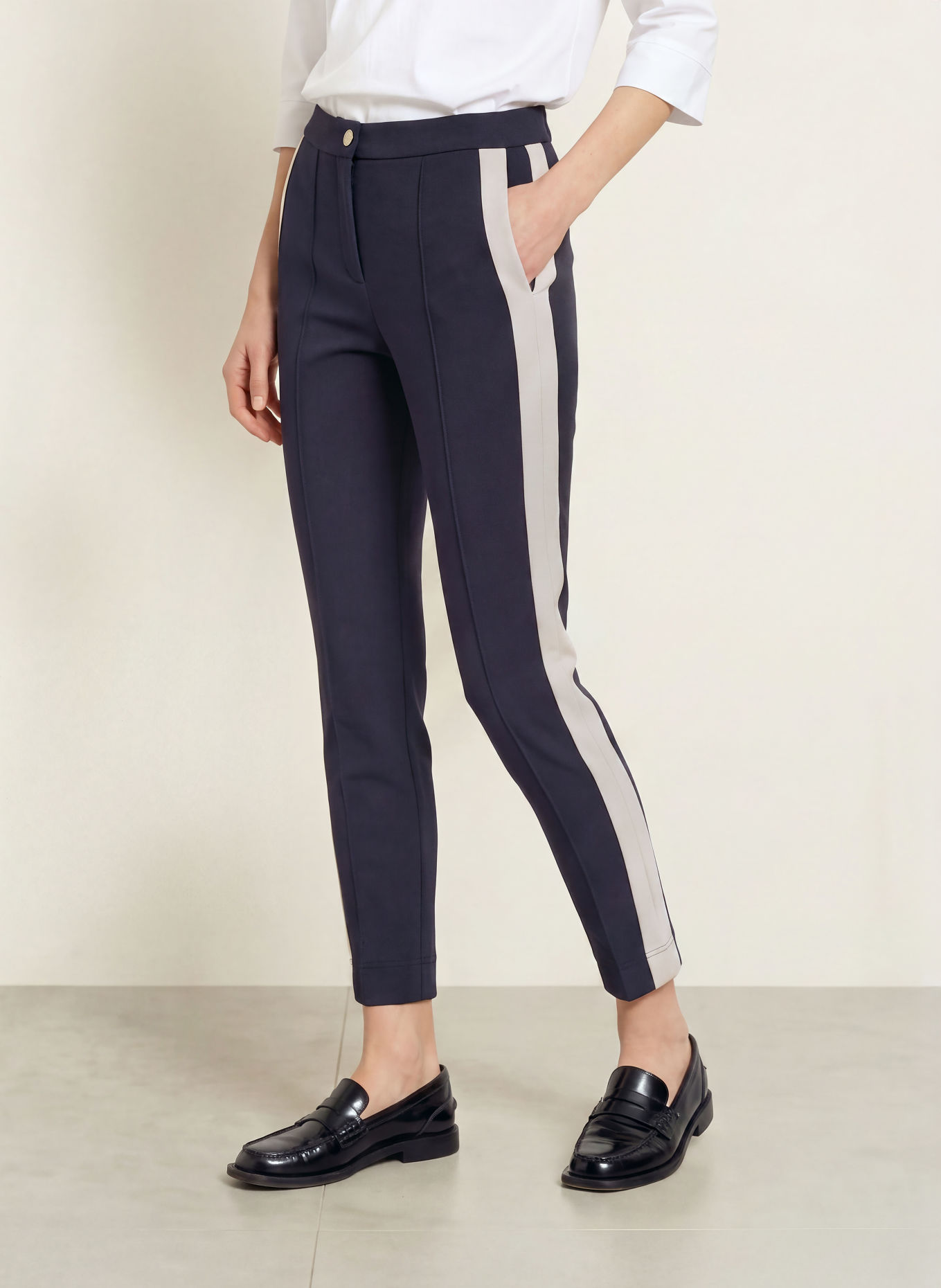 SPORTALM Marlenehose LUNILES: DUNKELBLAU / CREME
