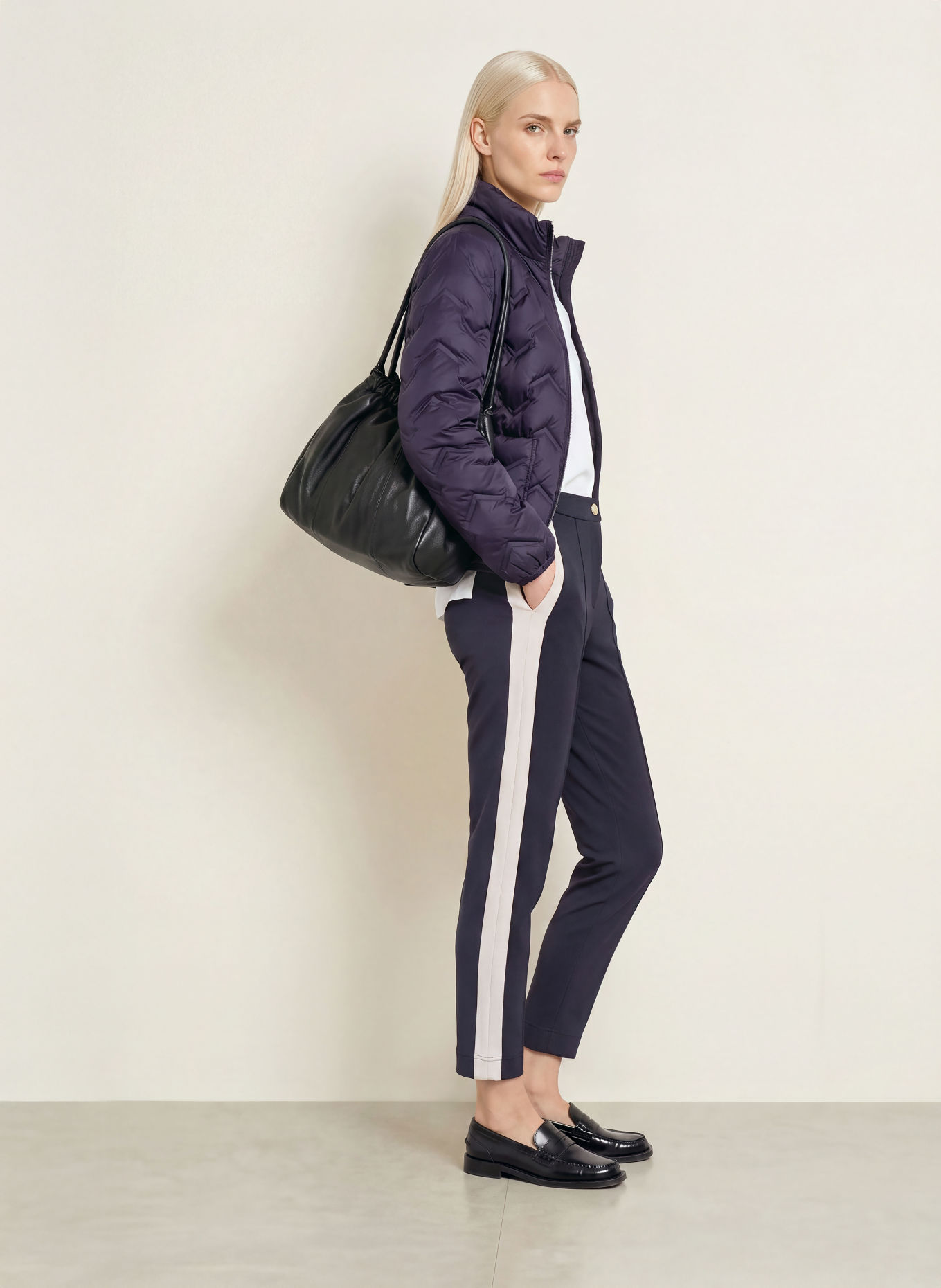 SPORTALM Marlenehose LUNILES: DUNKELBLAU / CREME