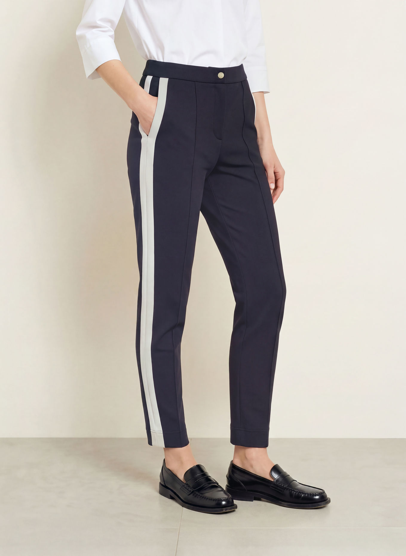 SPORTALM Marlenehose LUNILES: DUNKELBLAU / CREME
