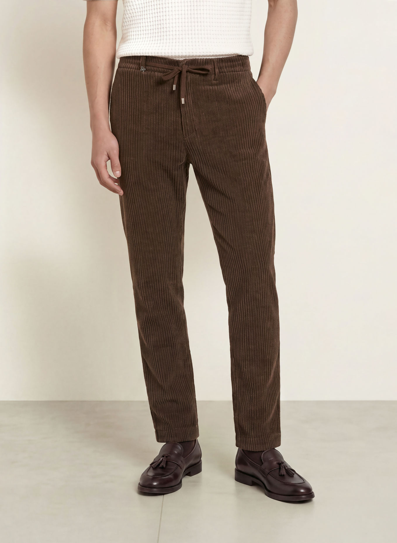 DISTRETTO 12 TORINO YORK Extra Slim Fit Cord Pants: 0027 MORO