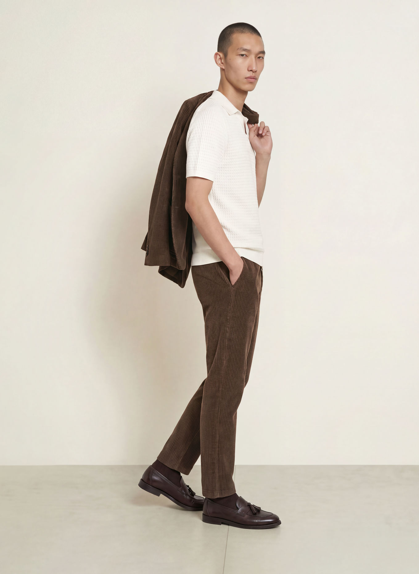 DISTRETTO 12 TORINO YORK Extra Slim Fit Cord Pants: 0027 MORO