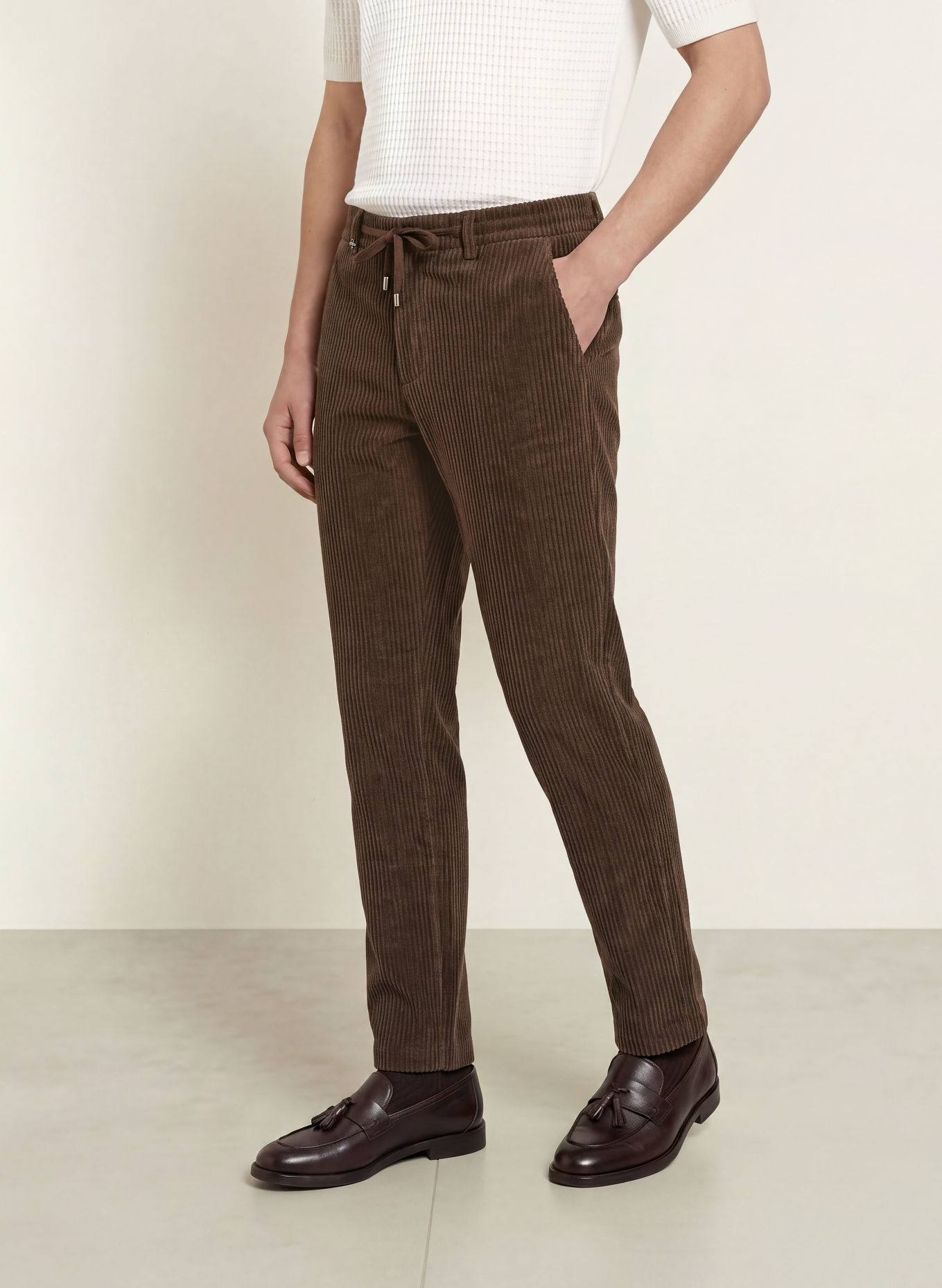 DISTRETTO 12 TORINO YORK Extra Slim Fit Cord Pants: 0027 MORO