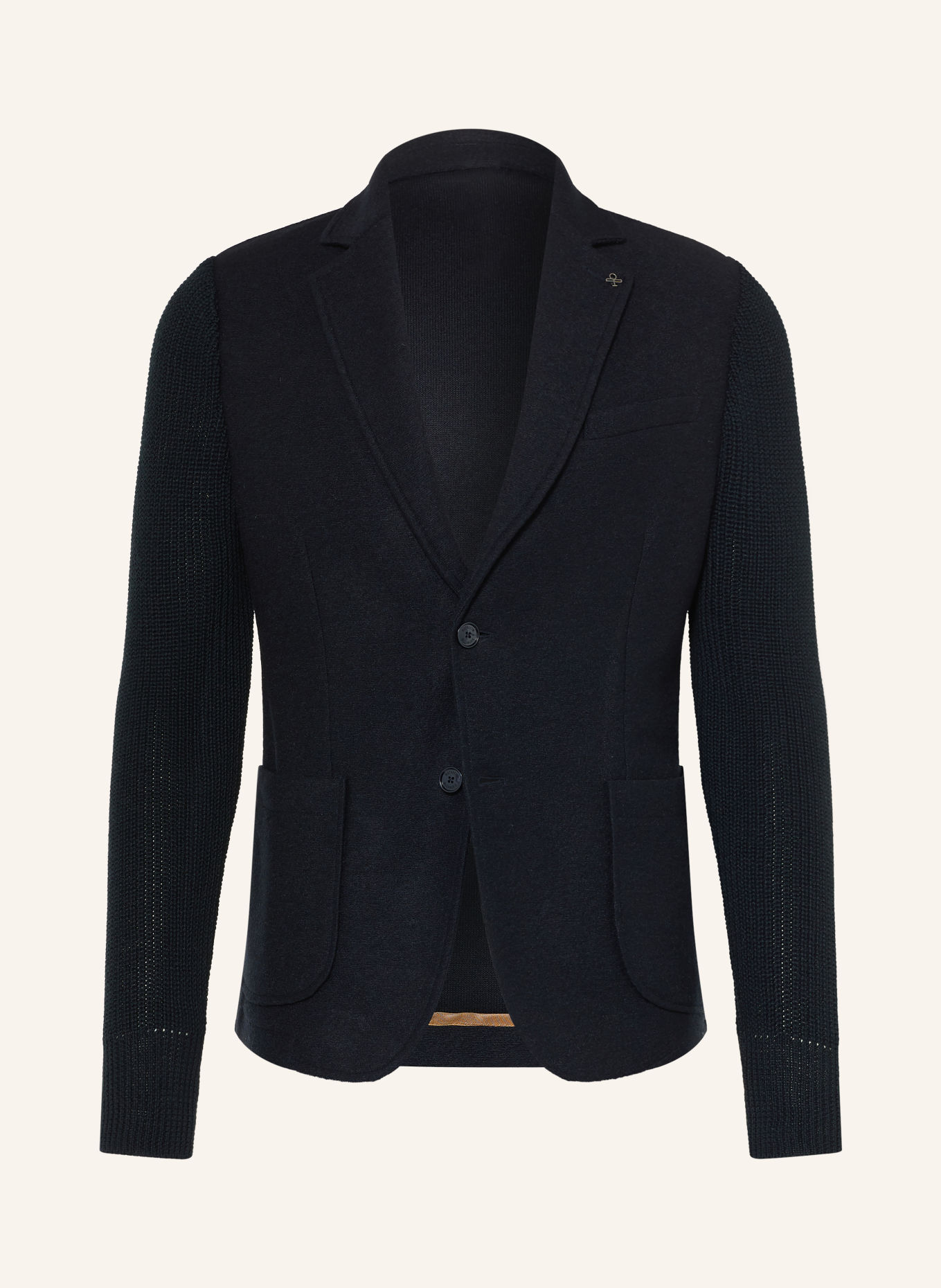 DISTRETTO 12 Sakko REGENT Slim Fit im Materialmix: DUNKELBLAU