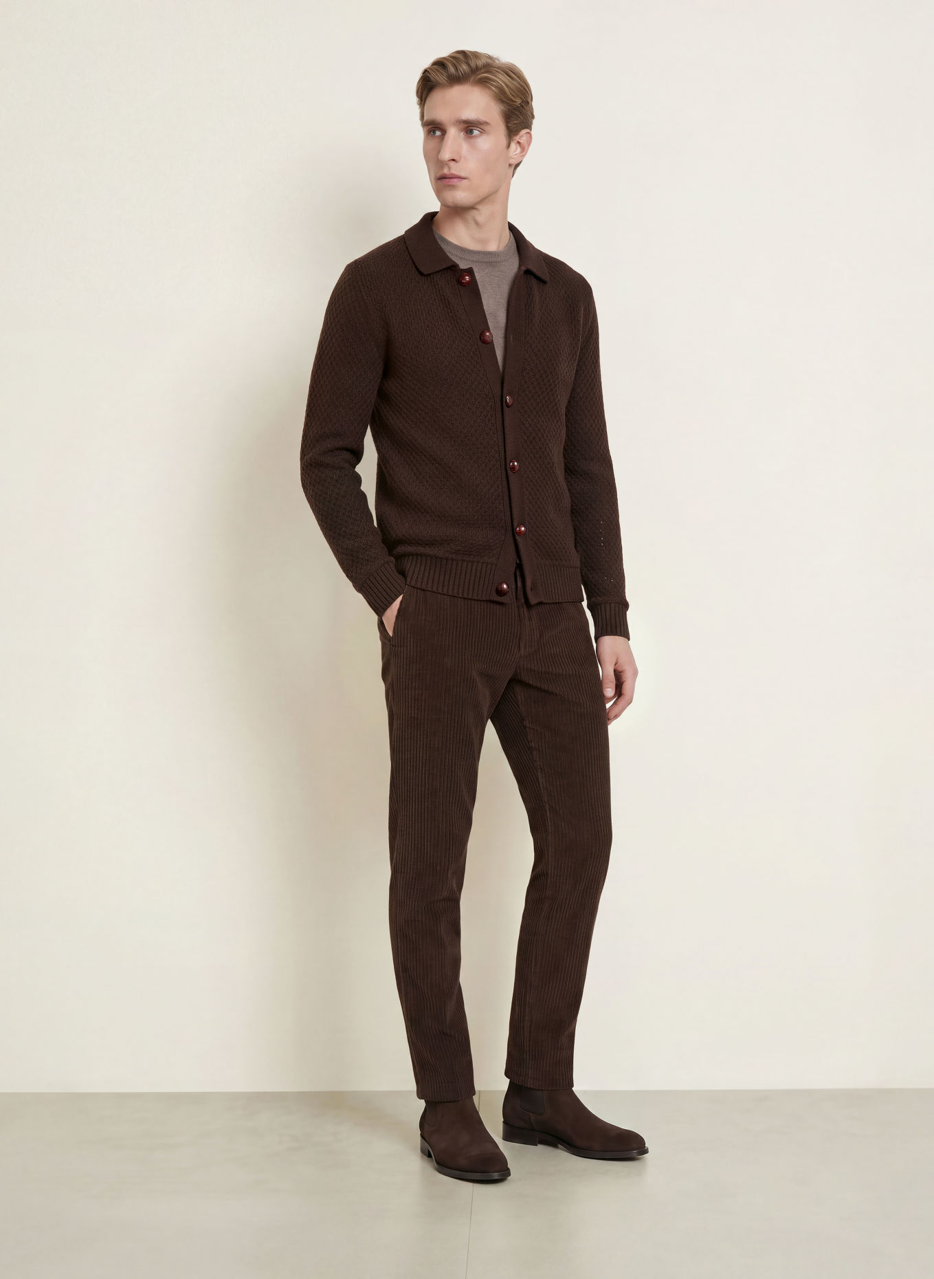 DISTRETTO 12 Strickjacke VERMEER: BRAUN