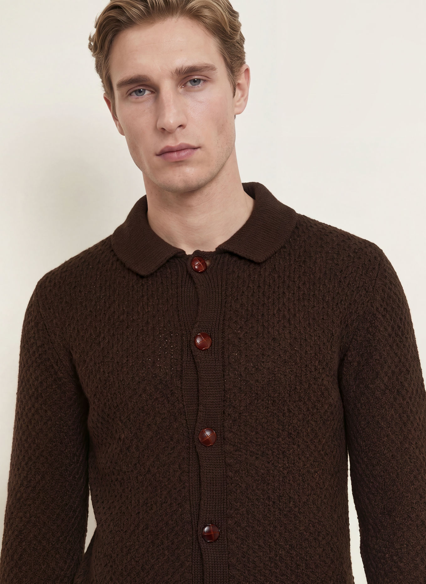 DISTRETTO 12 Strickjacke VERMEER: BRAUN