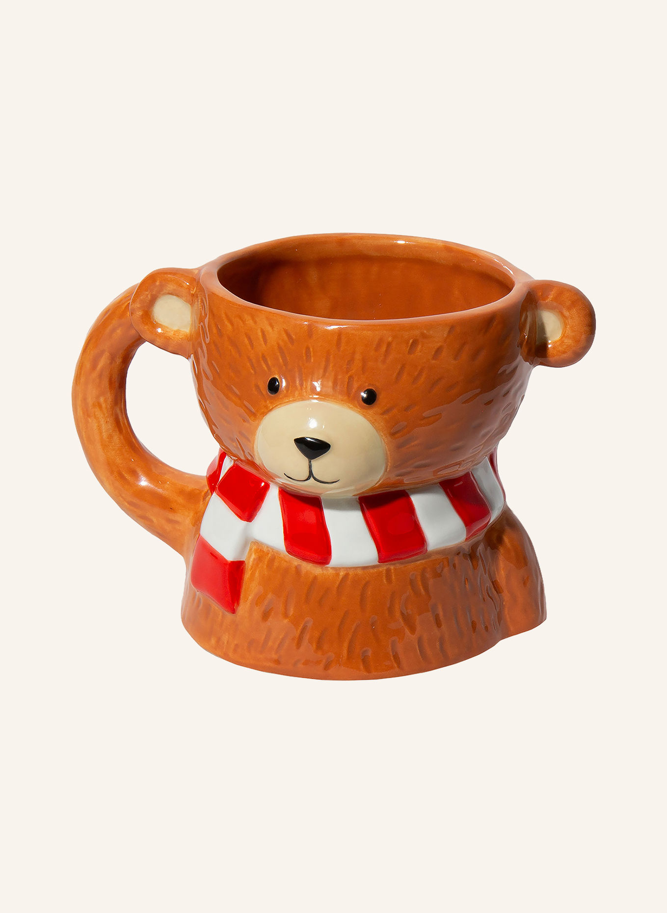 DOIY Henkelbecher TEDDY: BRAUN / ROT / WEISS