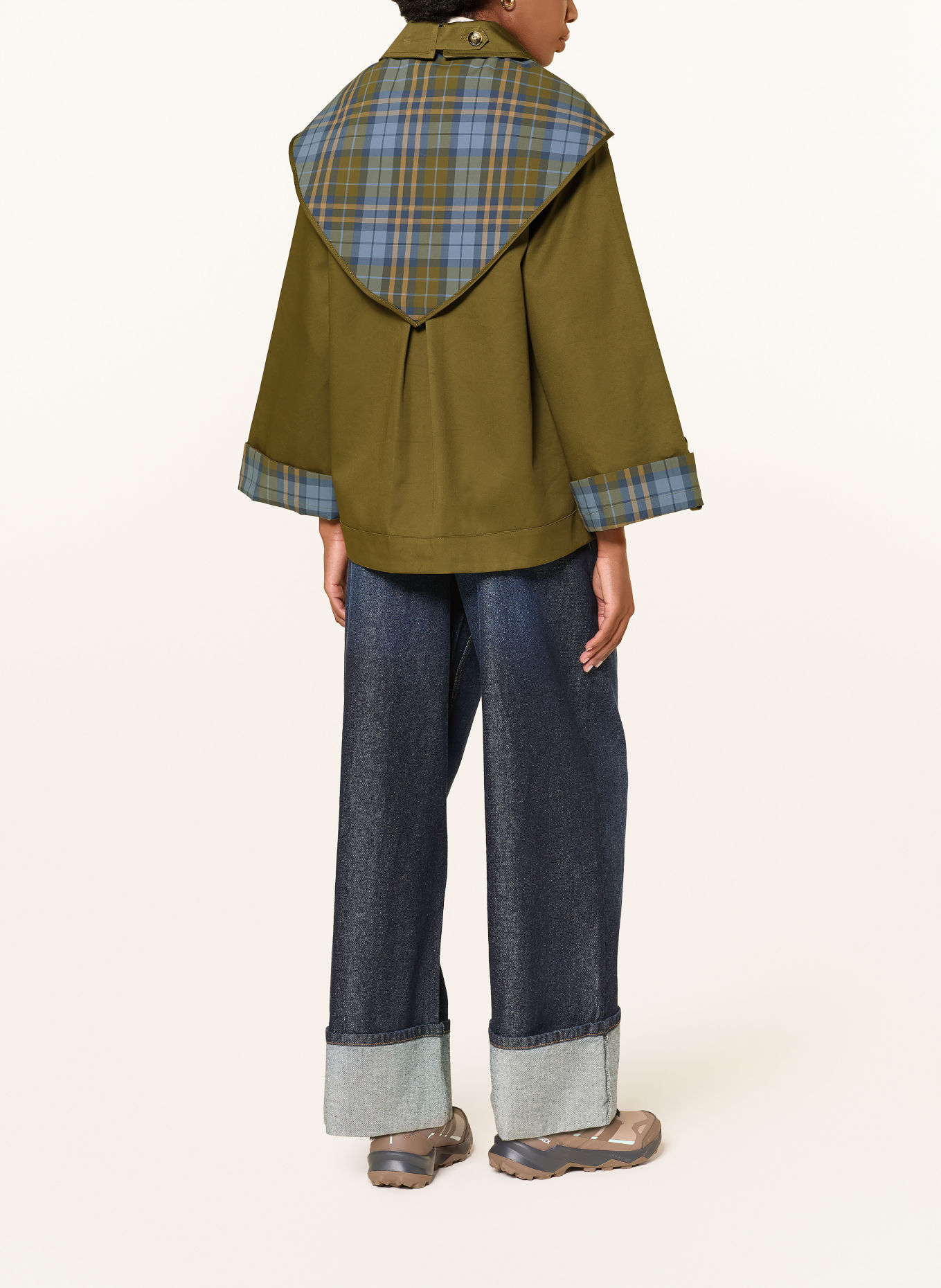 DAMSON MADDER. Trench-Jacke JERRY zum Wenden: KHAKI / BEIGE / HELLBLAU