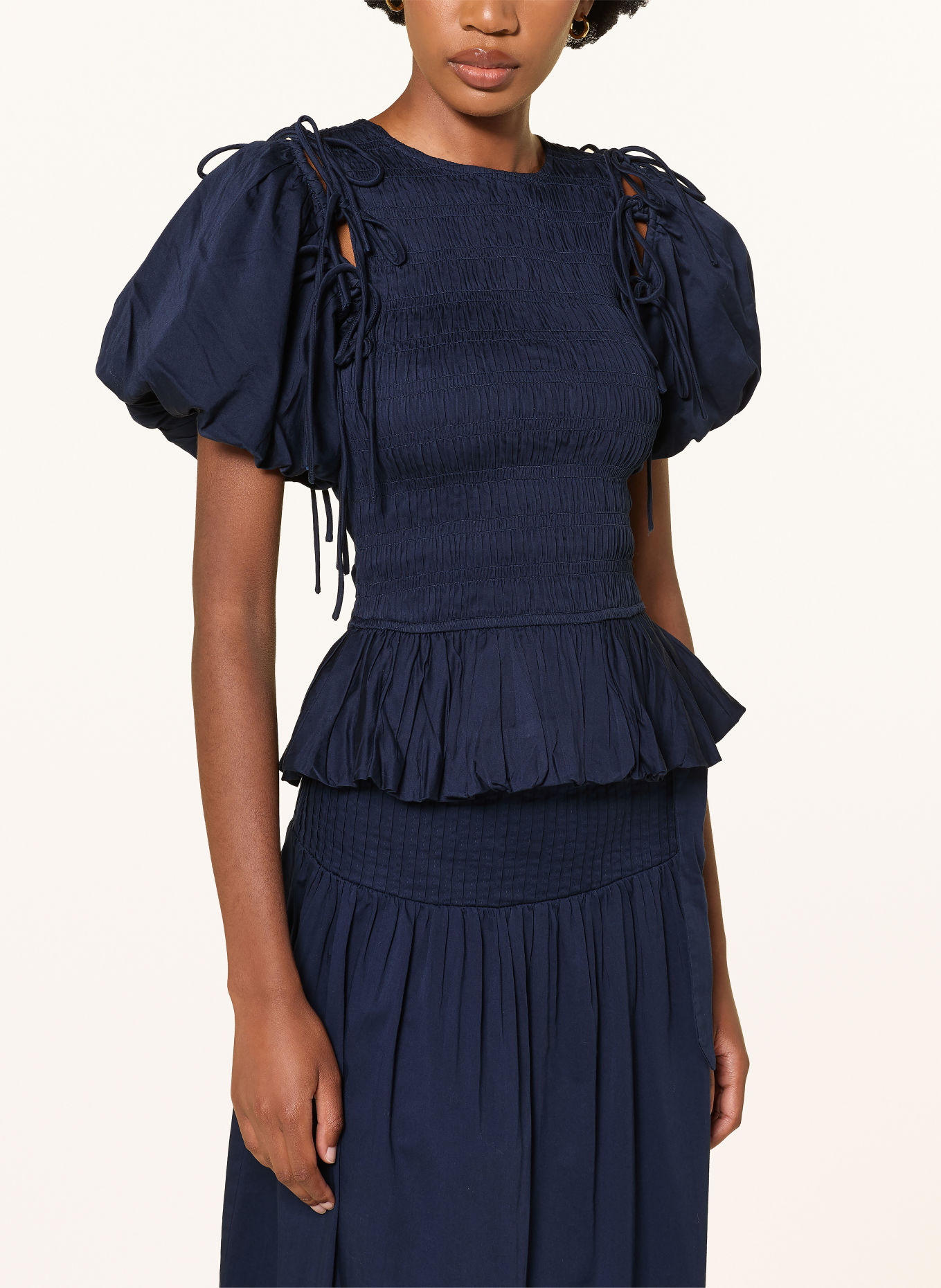 DAMSON MADDER. Blusenshirt BECCA mit abnehmbaren Ärmeln: DUNKELBLAU