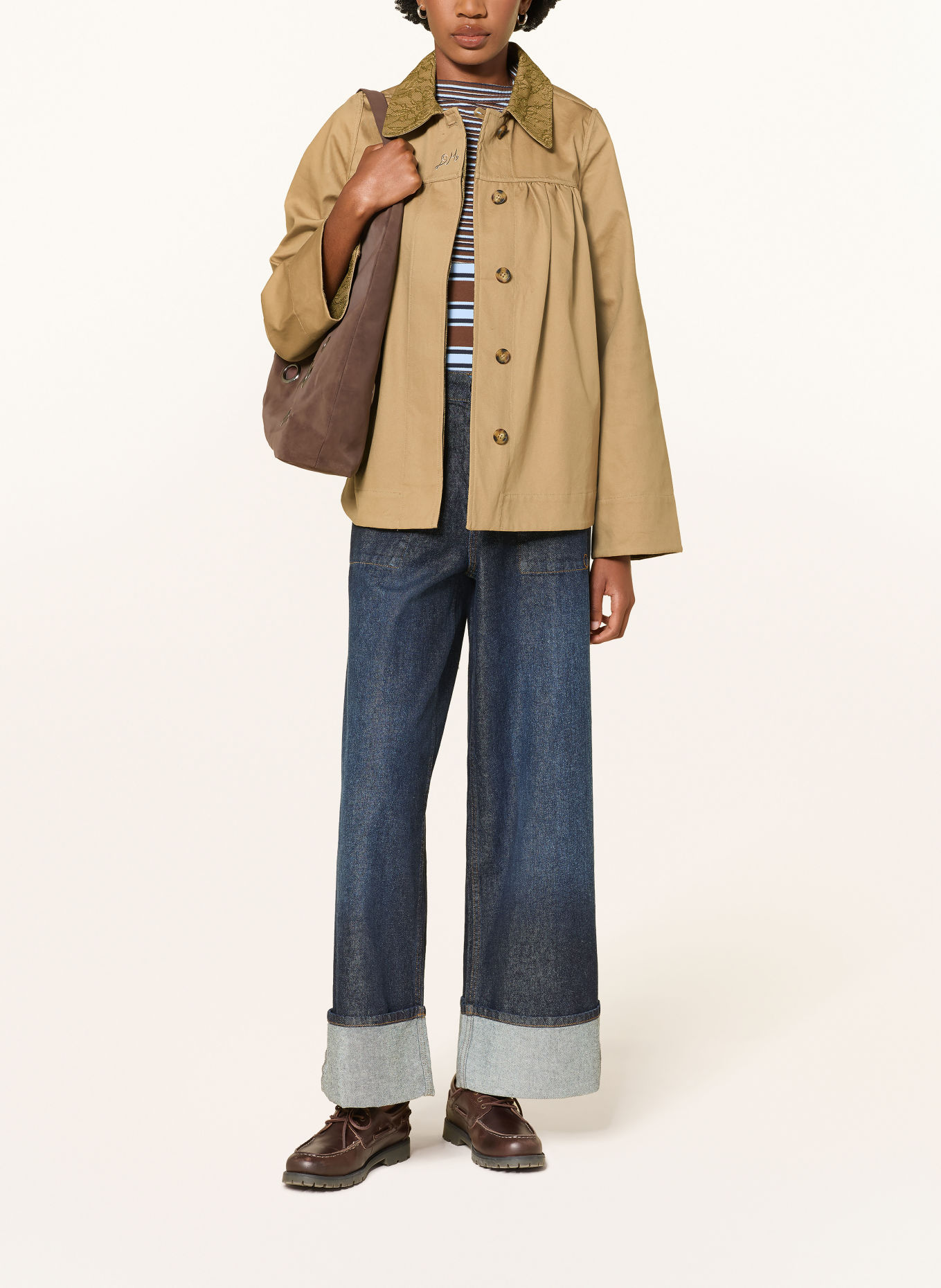 DAMSON MADDER. Overjacket MERCEDES zum Wenden: BEIGE / OLIV