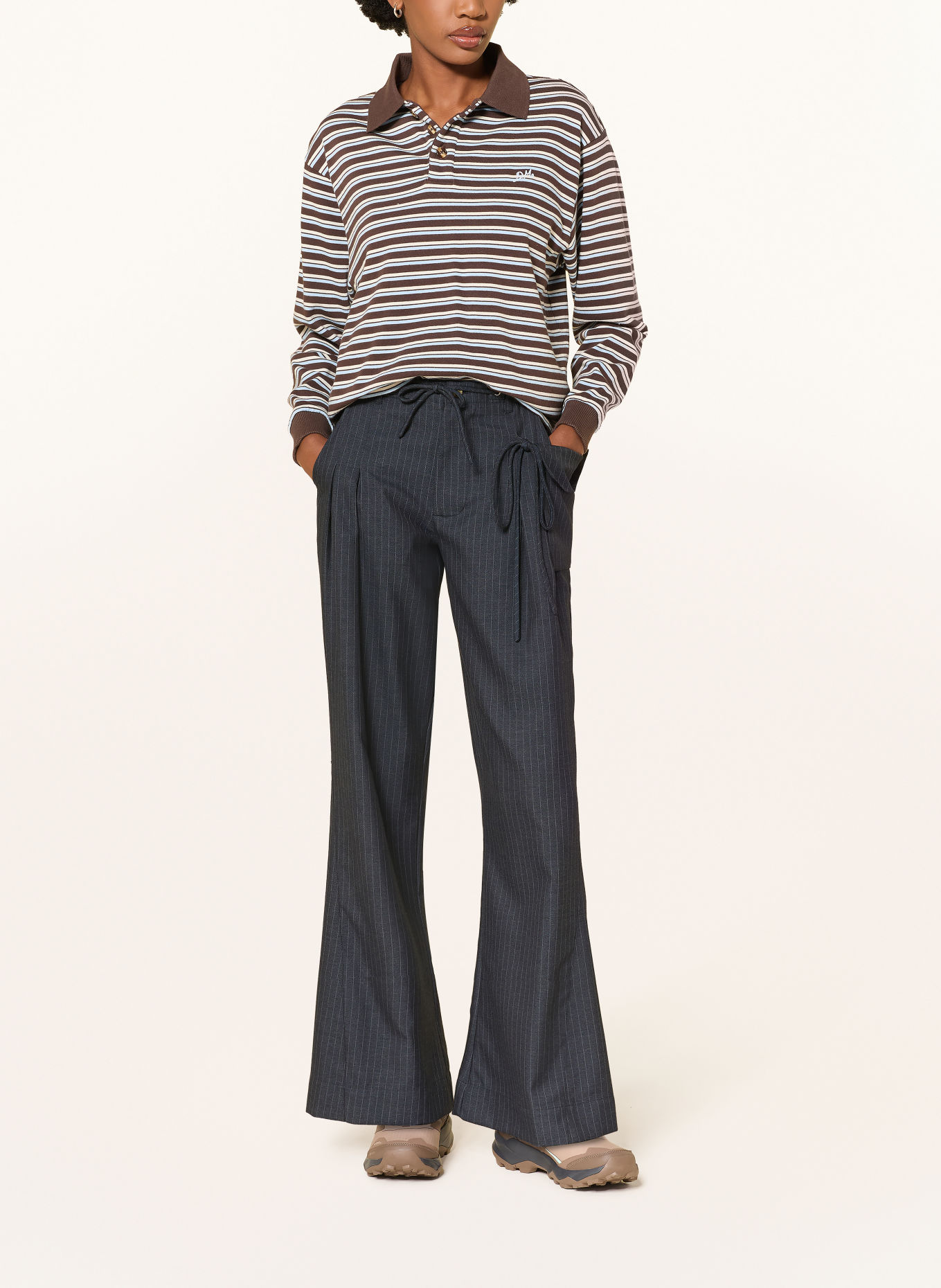 DAMSON MADDER. Marlenehose TATIANNA: DUNKELBLAU / BLAUGRAU