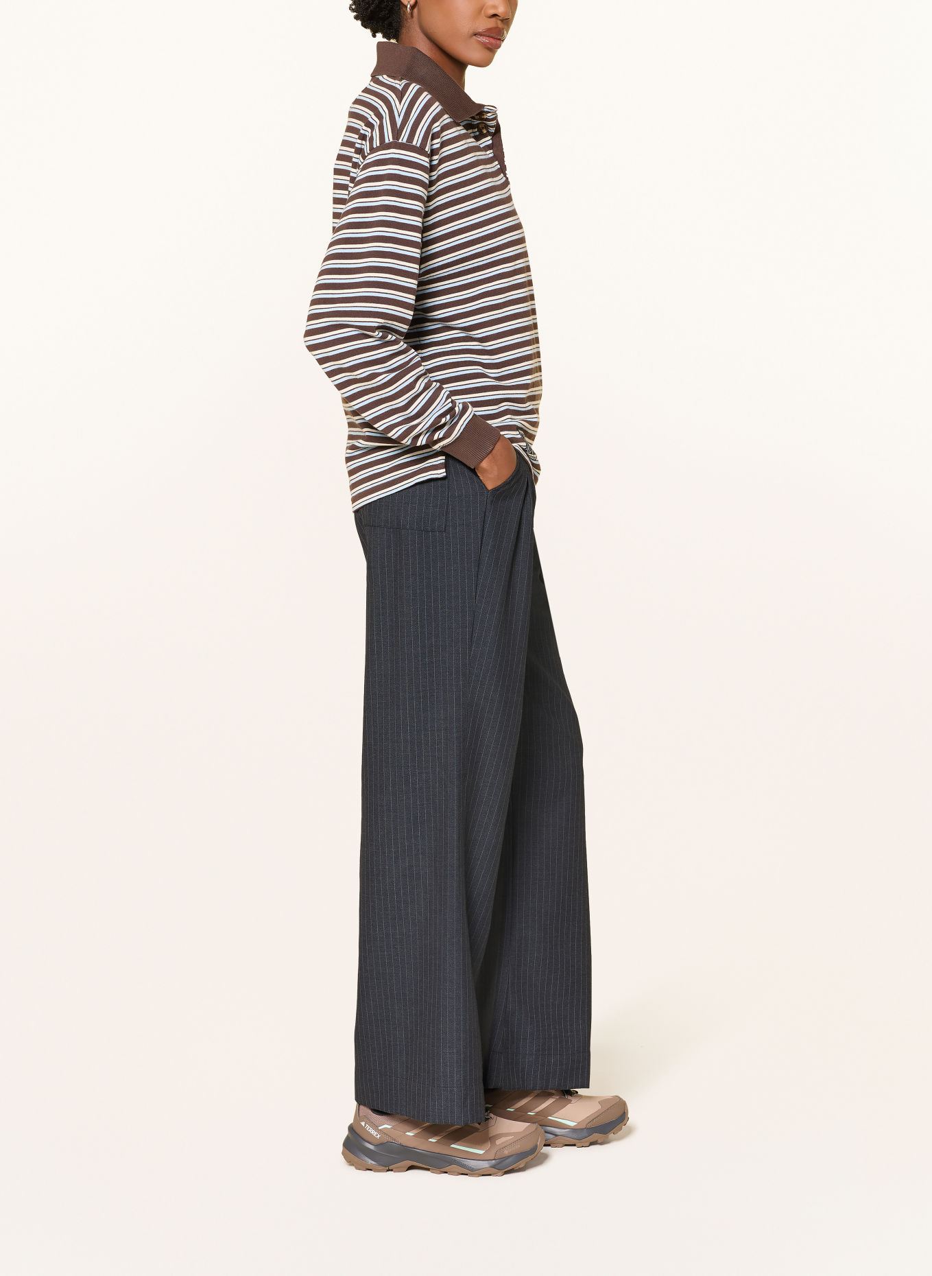 DAMSON MADDER. Marlenehose TATIANNA: DUNKELBLAU / BLAUGRAU