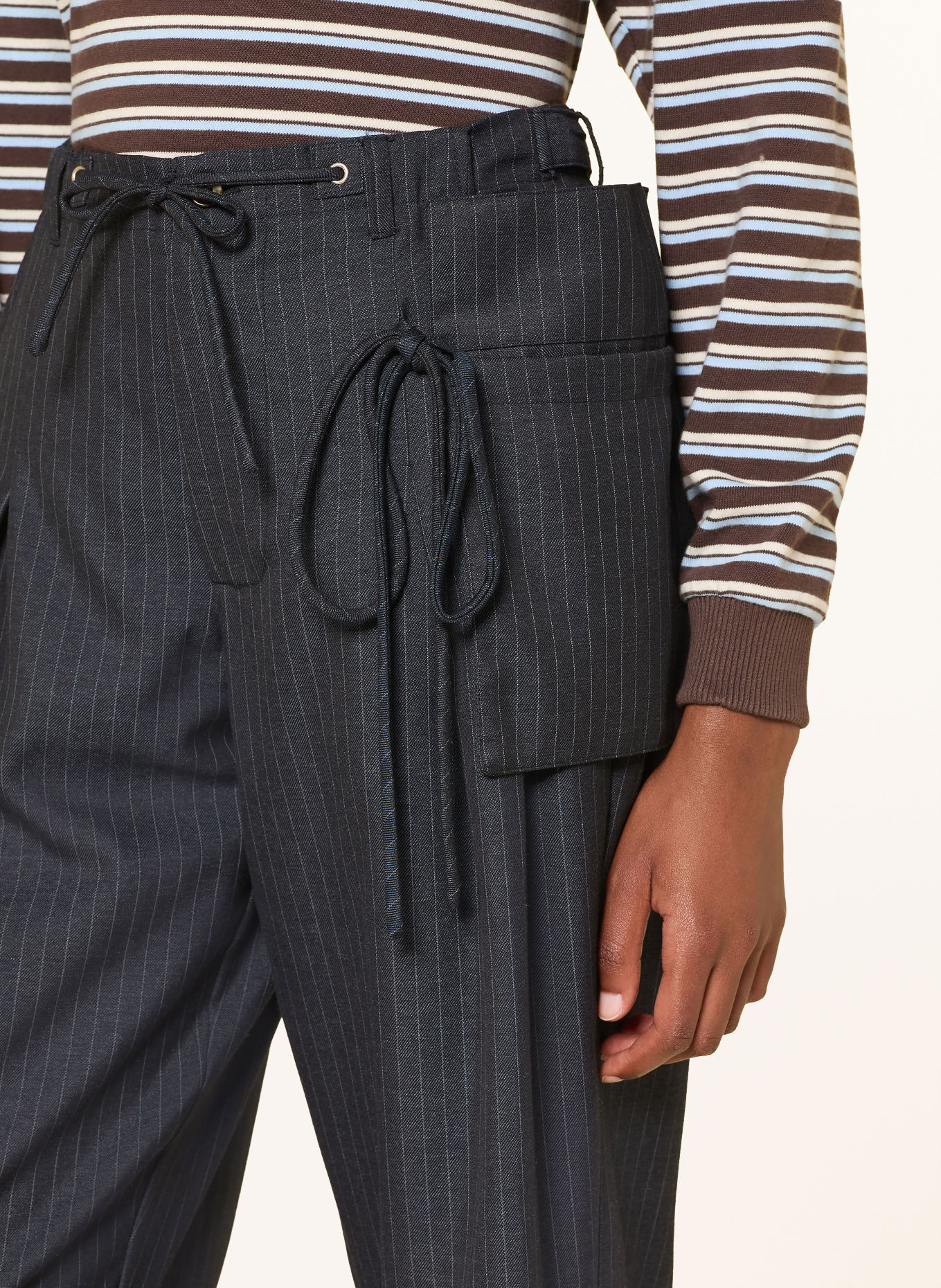 DAMSON MADDER. Marlenehose TATIANNA: DUNKELBLAU / BLAUGRAU