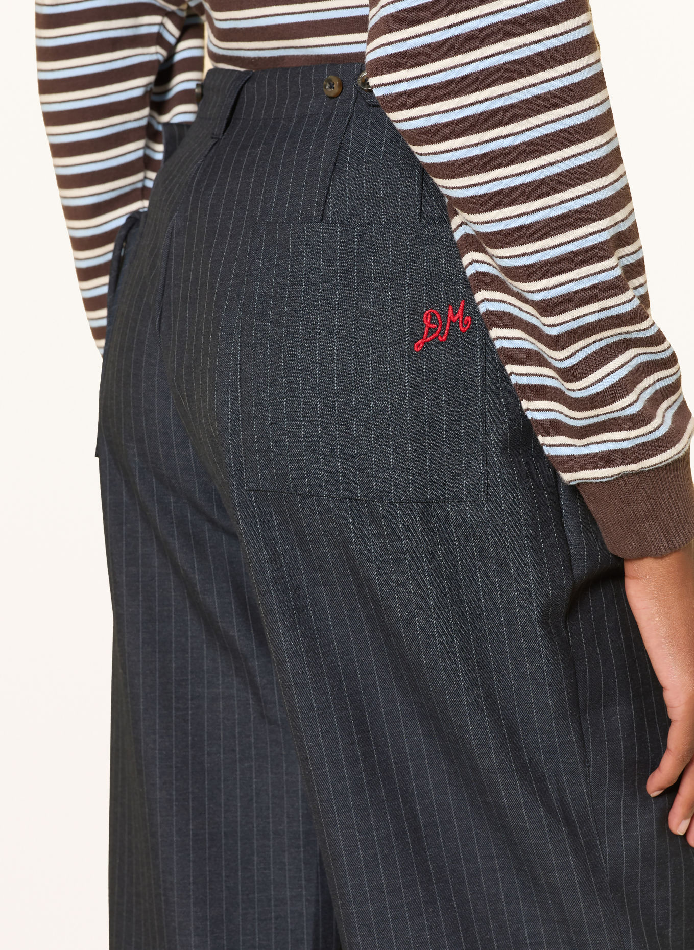 DAMSON MADDER. Marlenehose TATIANNA: DUNKELBLAU / BLAUGRAU