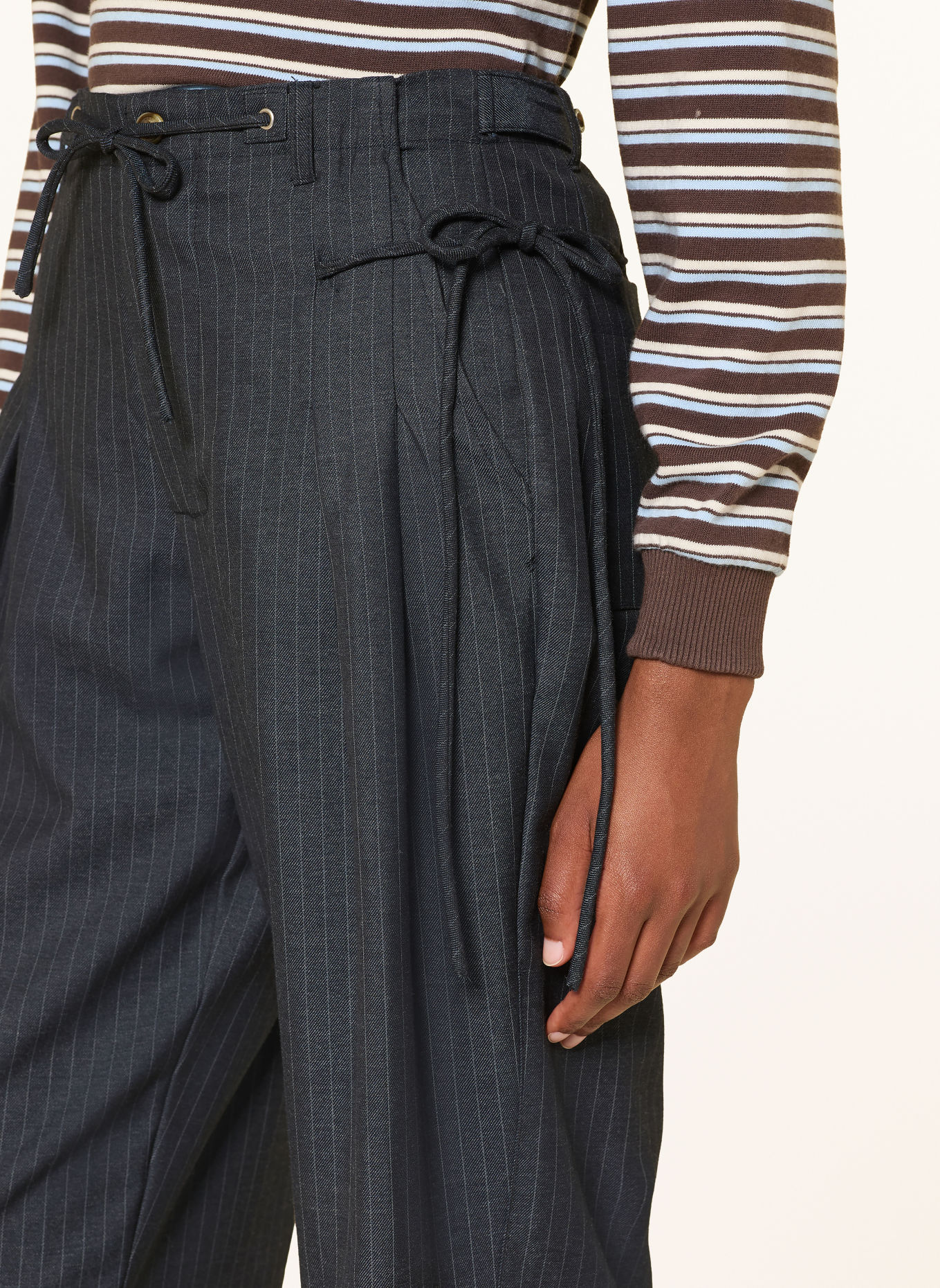 DAMSON MADDER. Marlenehose TATIANNA: DUNKELBLAU / BLAUGRAU