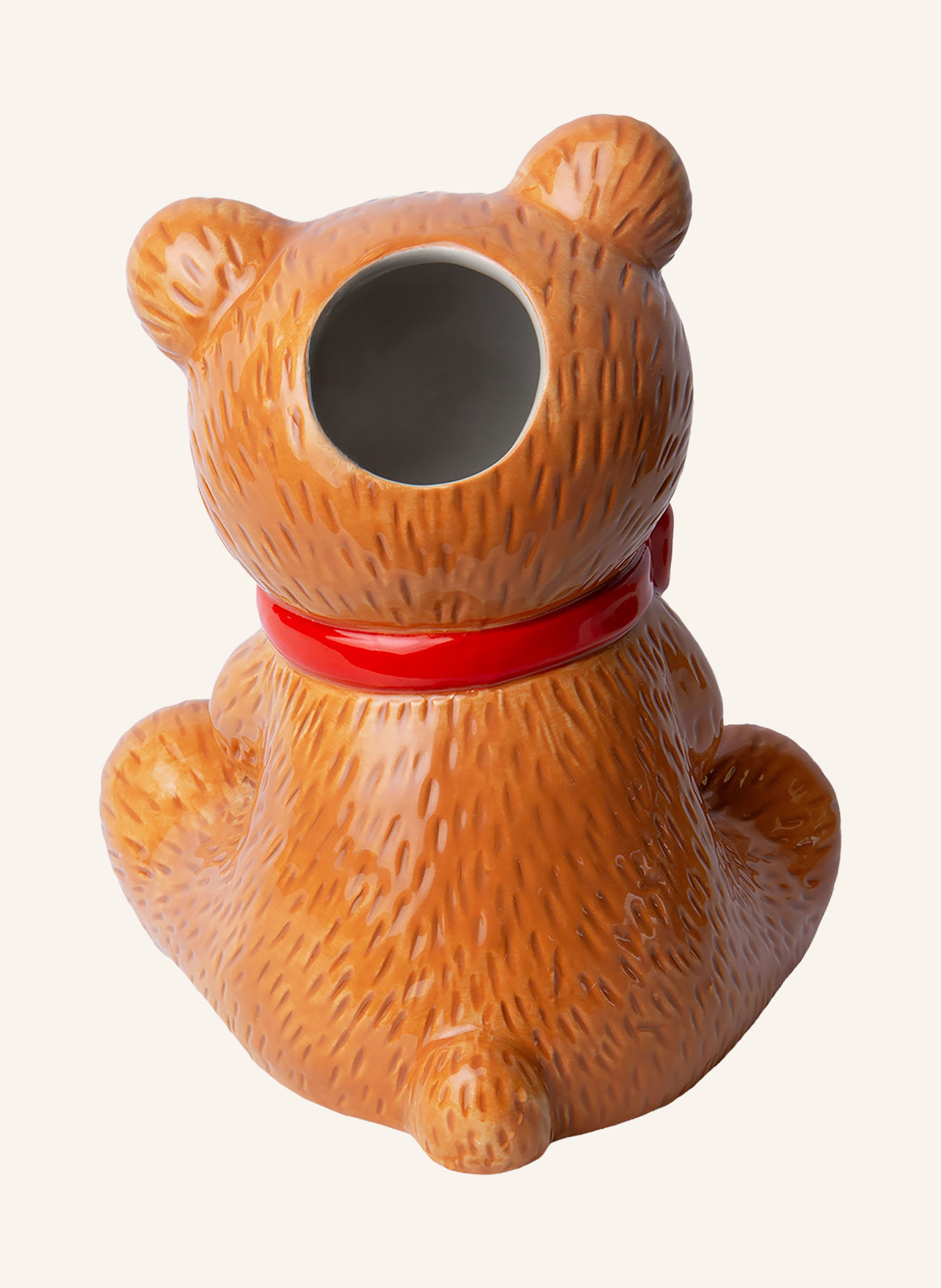 DOIY Vase TEDDY SMALL: BRAUN / CREME / ROT