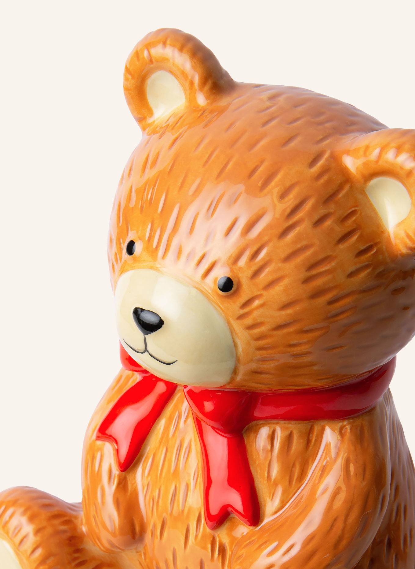 DOIY Vase TEDDY SMALL: BRAUN / CREME / ROT