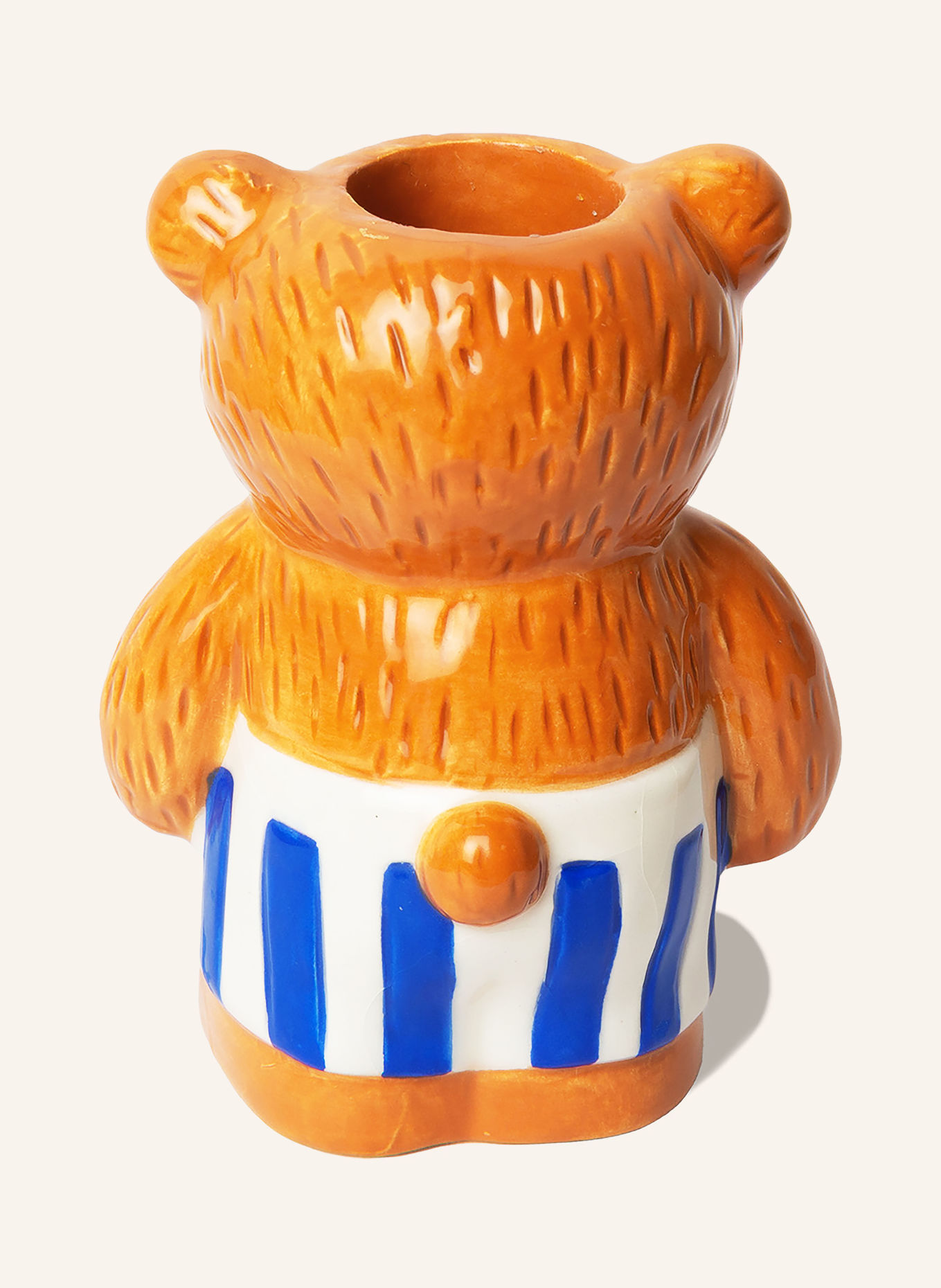 DOIY Kerzenhalter TEDDY: BRAUN / DUNKELBLAU / WEISS