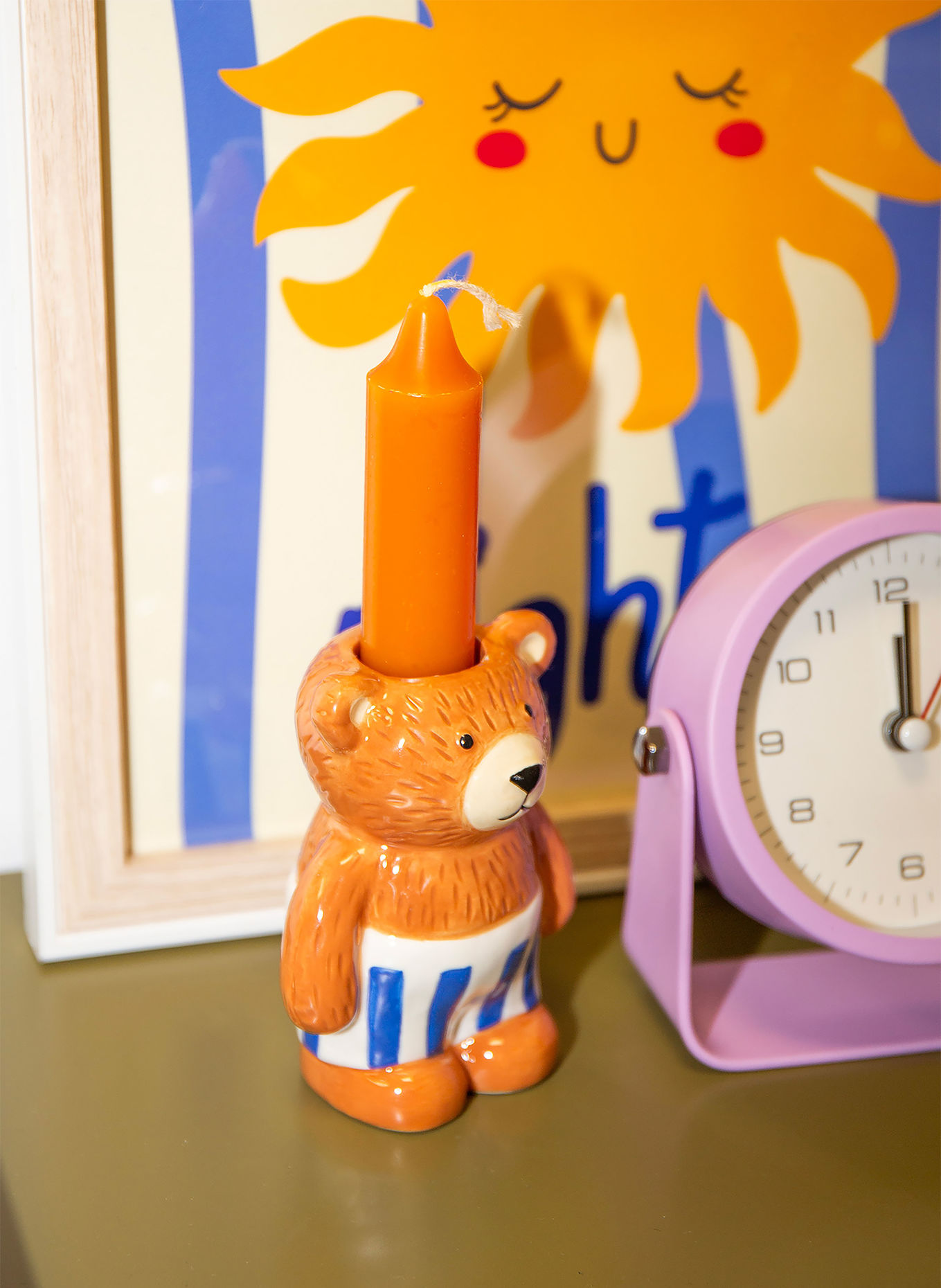 DOIY Kerzenhalter TEDDY: BRAUN / DUNKELBLAU / WEISS