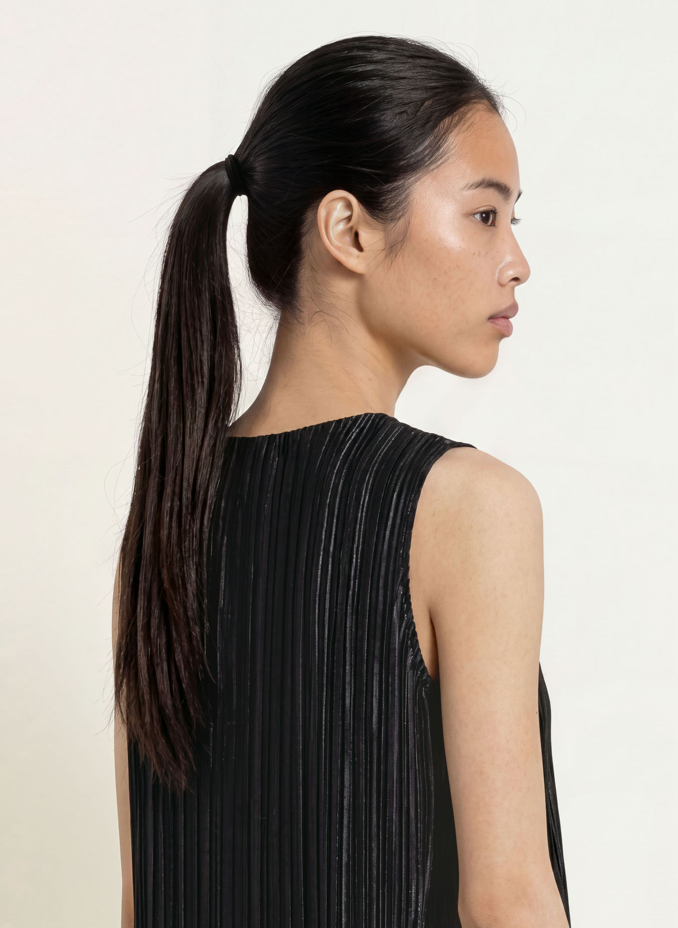 CINQUE CIISA pleated blouse top: BLACK