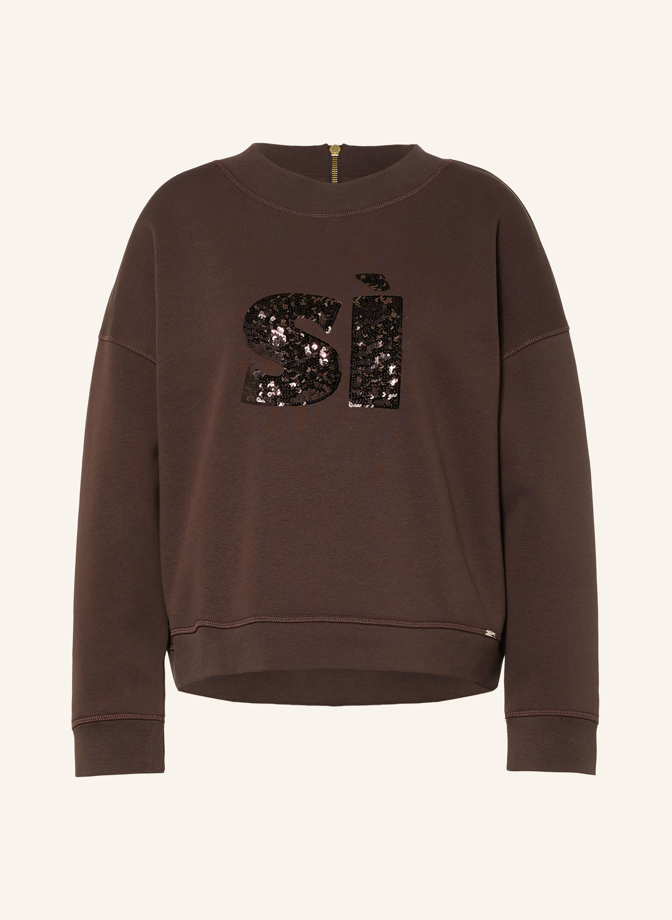 CINQUE CIFACELLA-sweatshirt med pailletter: MØRKEBRUN