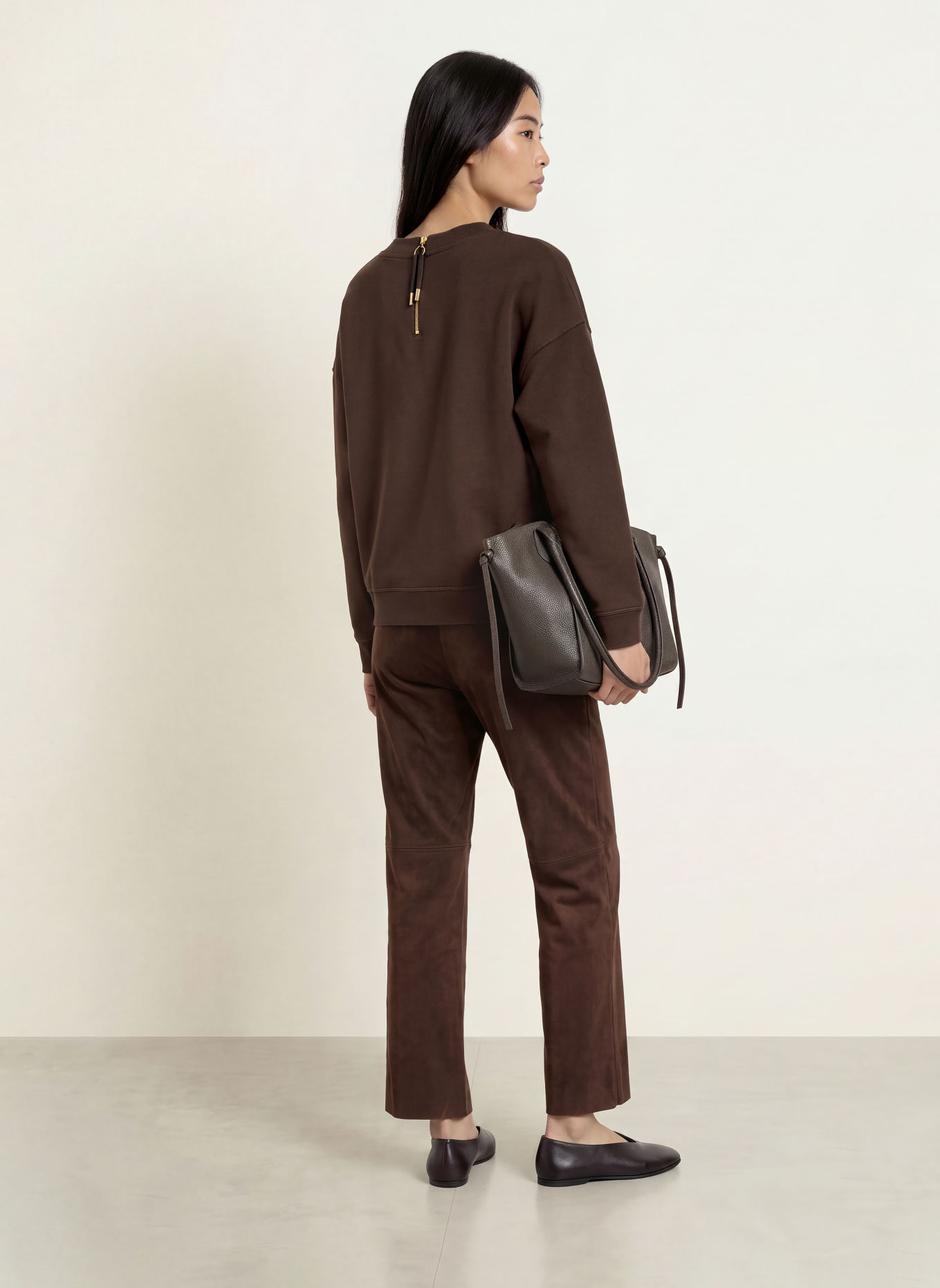 CINQUE CIFACELLA-sweatshirt med pailletter: MØRKEBRUN