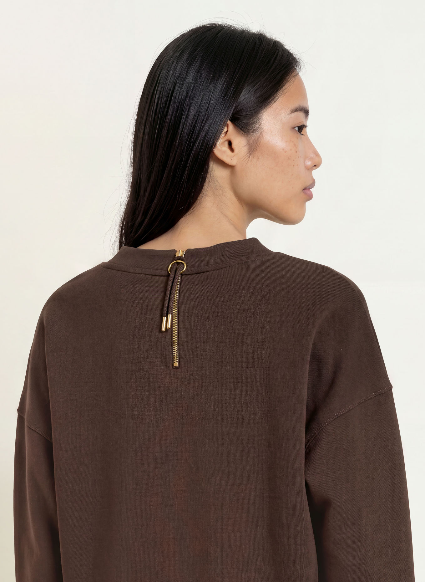 CINQUE CIFACELLA-sweatshirt med pailletter: MØRKEBRUN