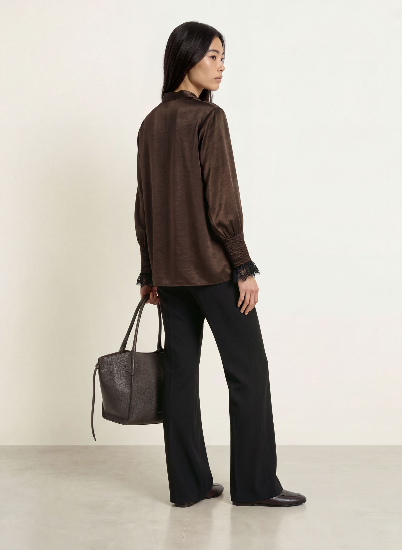 CINQUE Blusenshirt CIPRIA mit Spitze: DUNKELBRAUN