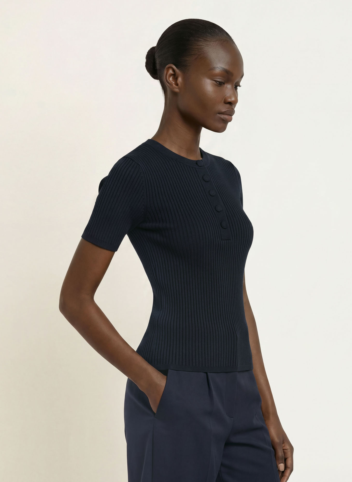 SANDRO Strickshirt: DUNKELBLAU