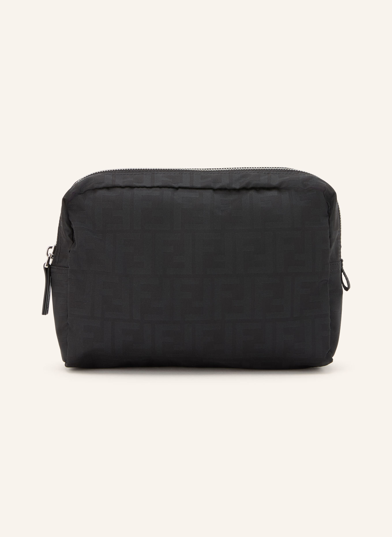 FENDI Kulturtasche MEDIUM FF LIGHT: SCHWARZ / SILBER