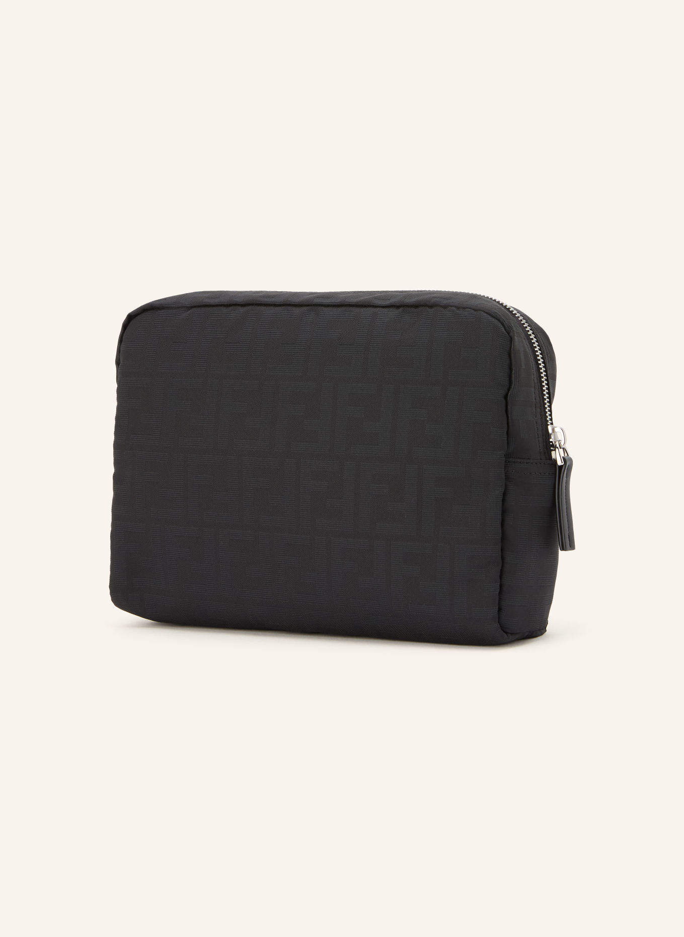 FENDI Kulturtasche MEDIUM FF LIGHT: SCHWARZ / SILBER