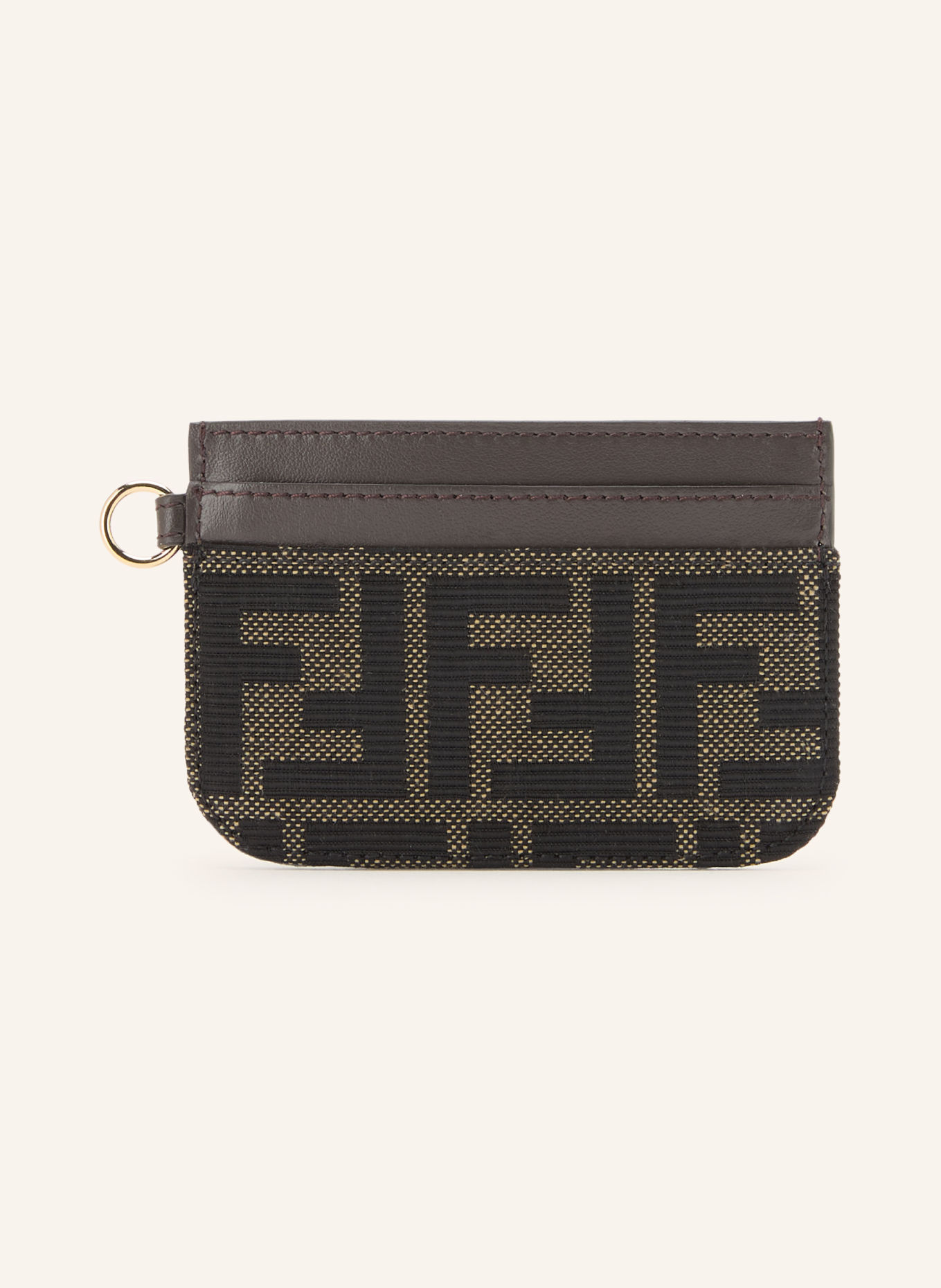 FENDI Card wallet FF JACQUARD: DARK BROWN / LIGHT BROWN