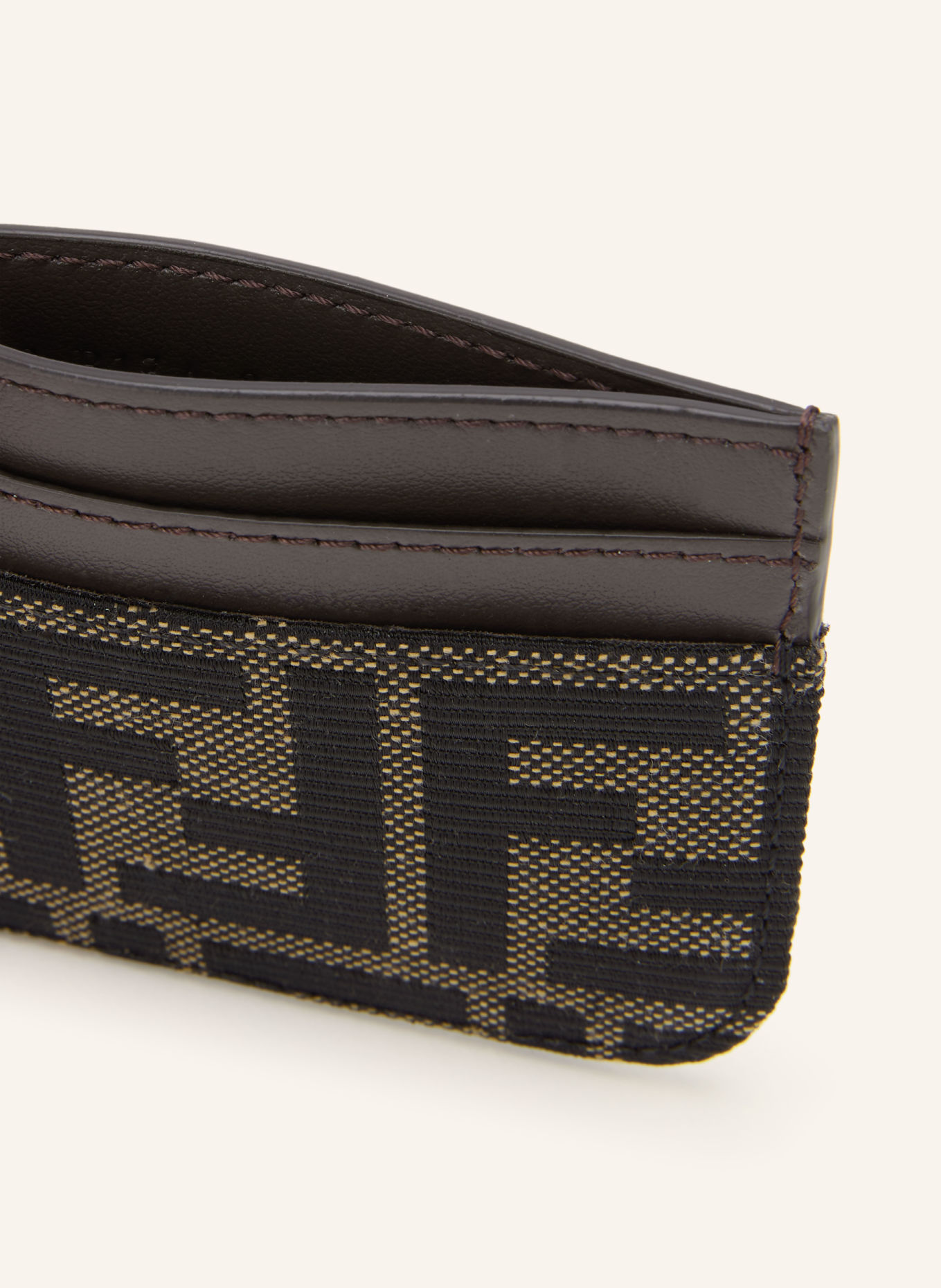 FENDI Card wallet FF JACQUARD: DARK BROWN / LIGHT BROWN